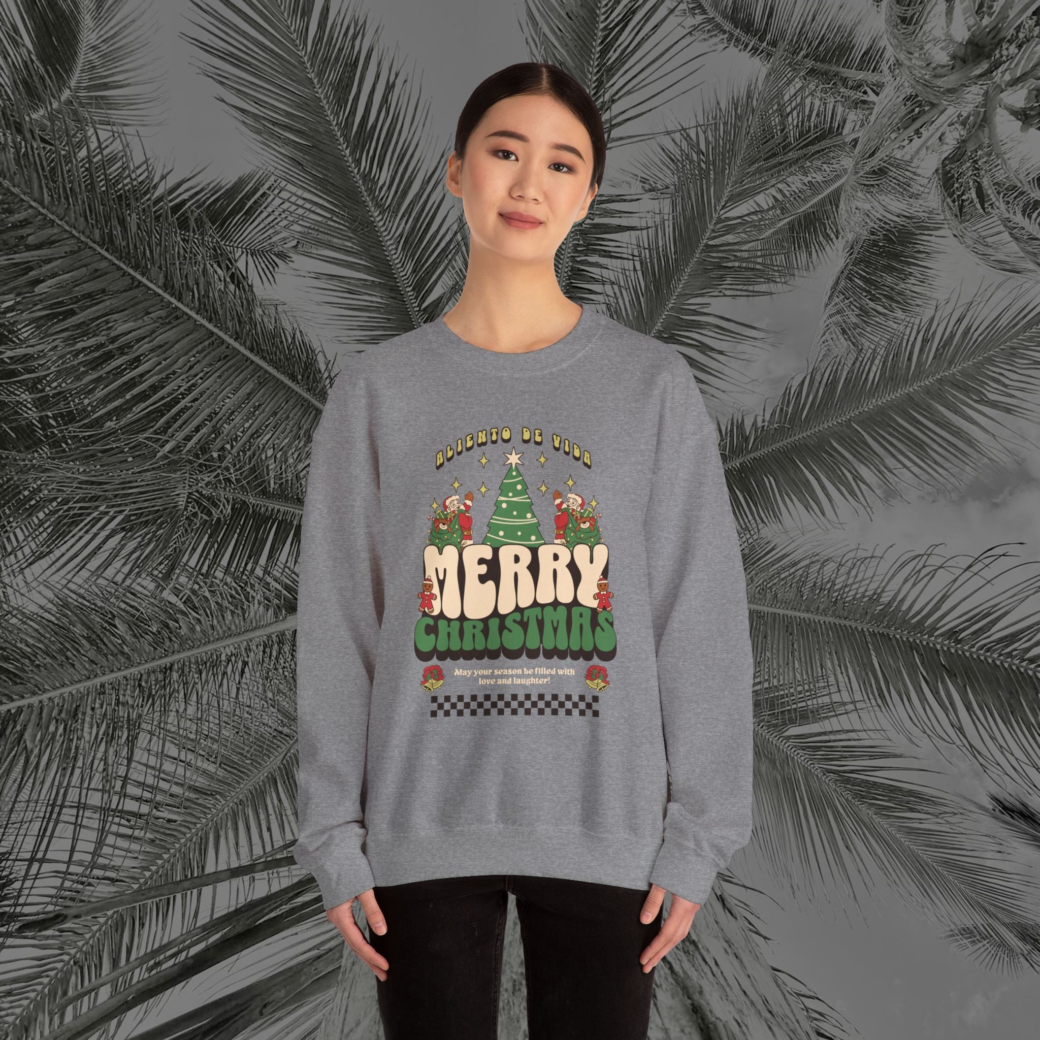 Retro Merry Magic- (UNISEX) Cozy Crewneck Sweatshirt - Aliento De Vida