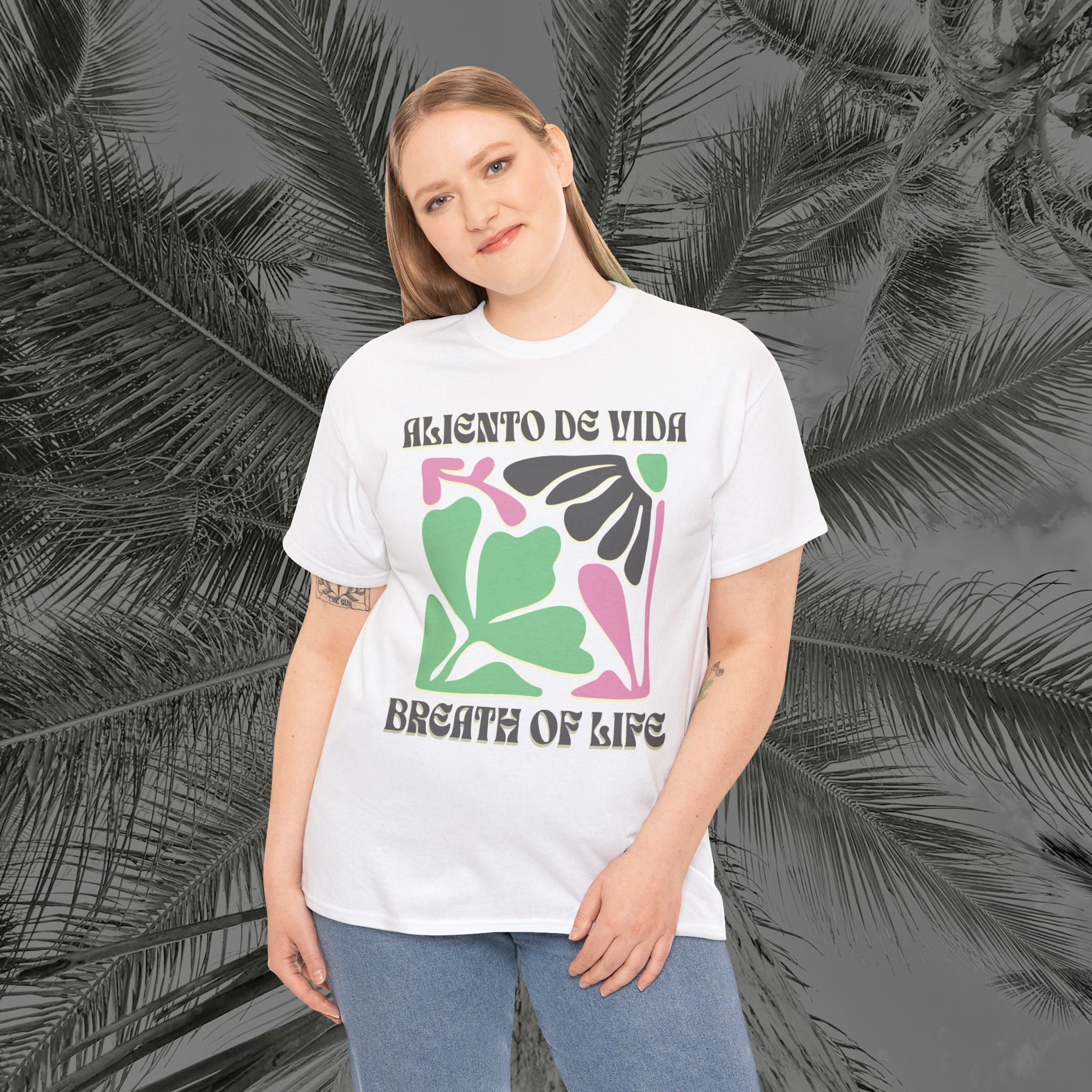 One Breath, Infinite Bloom #2 - (UNISEX) Heavy Cotton T-Shirt - Aliento De Vida