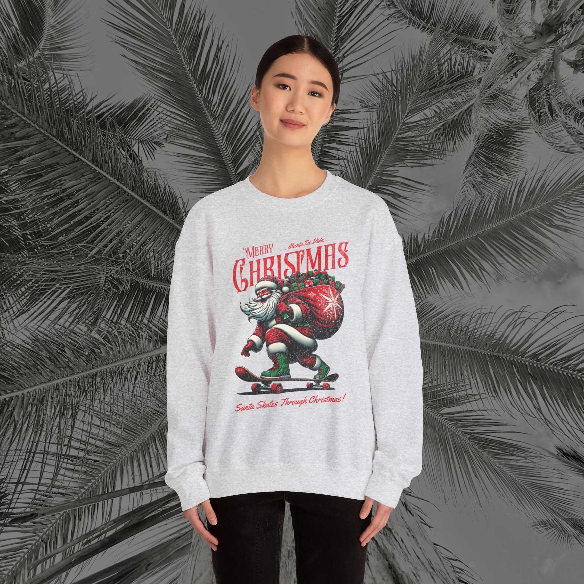 Merry Kickmas - (UNISEX) Cozy Crewneck Sweatshirt - Aliento De Vida