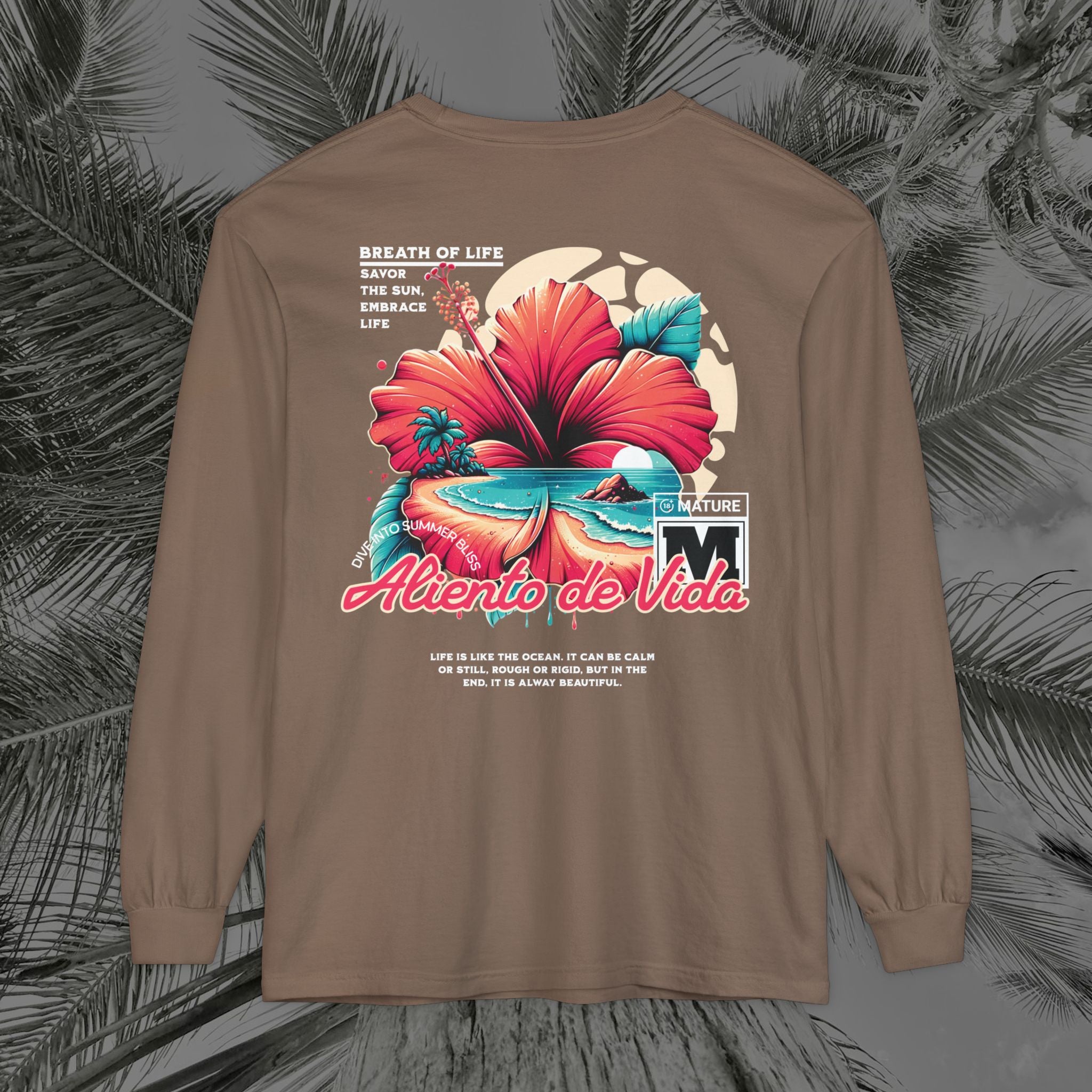 Breath Of Paradise - (UNISEX) Long Sleeve Shirt - Back Design - Aliento De Vida