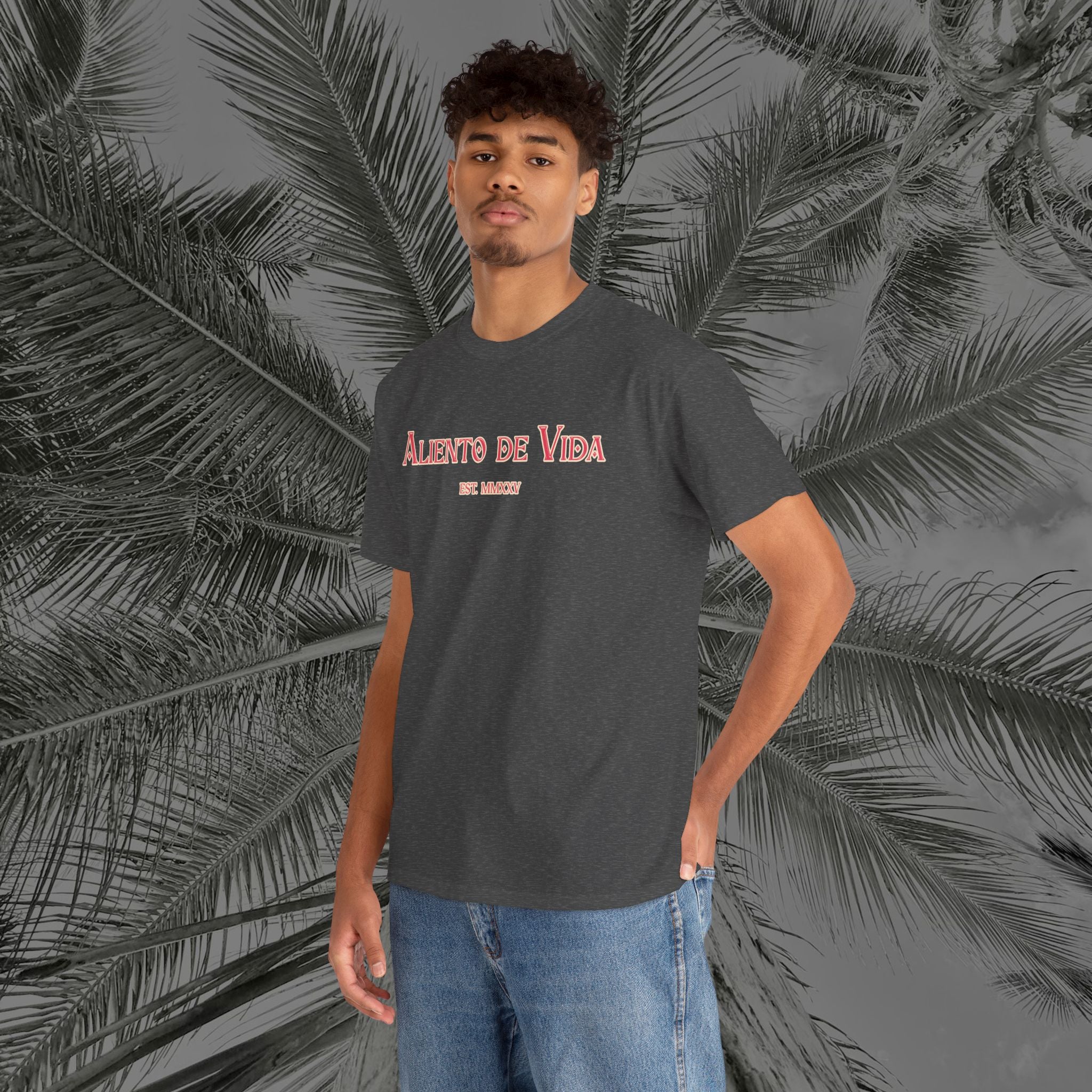 Breath Of Paradise - (UNISEX) Heavy Cotton T-Shirt - Back Design - Aliento De Vida