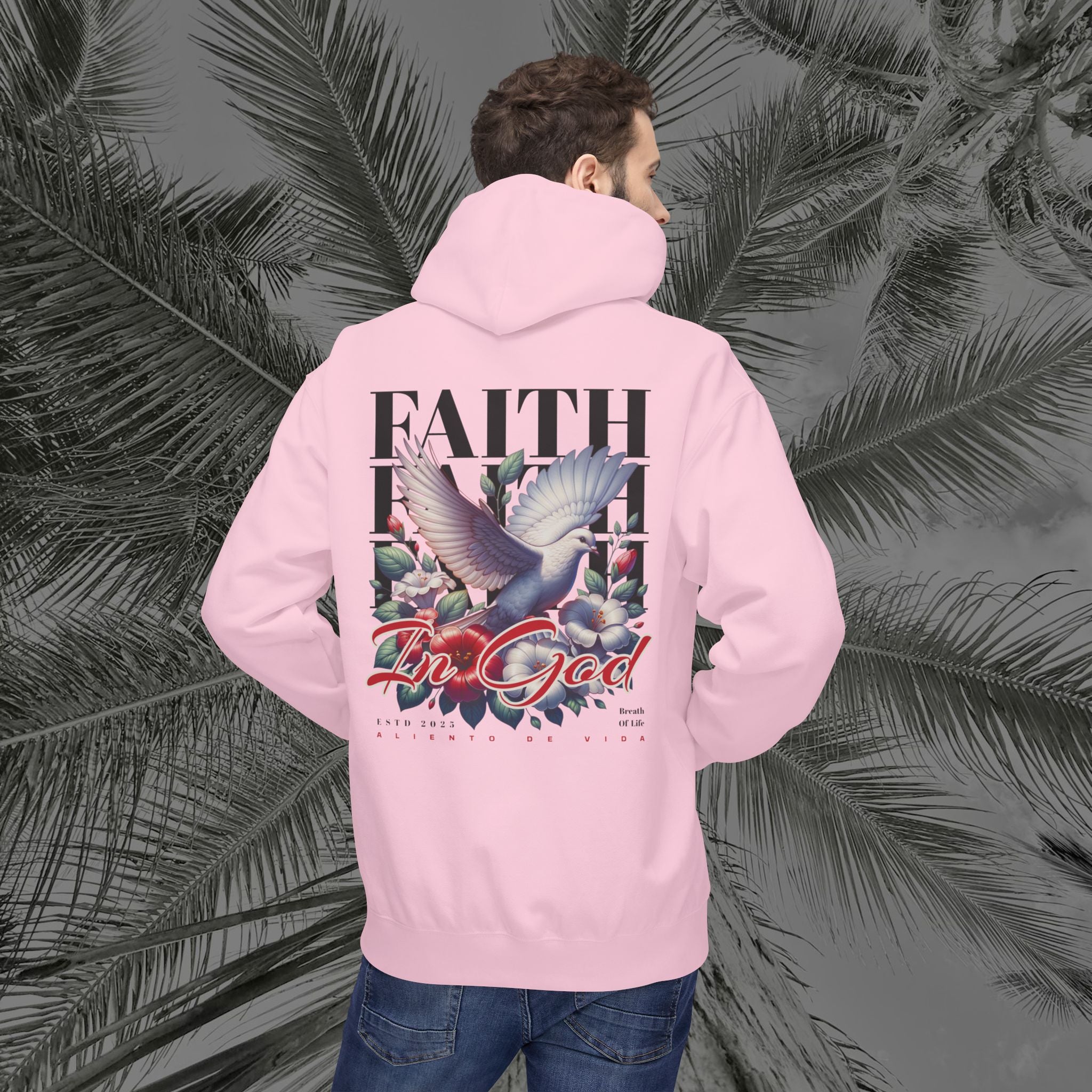 Wings of Grace - (UNISEX) Midweight Fleece Hoodie- Aliento De Vida