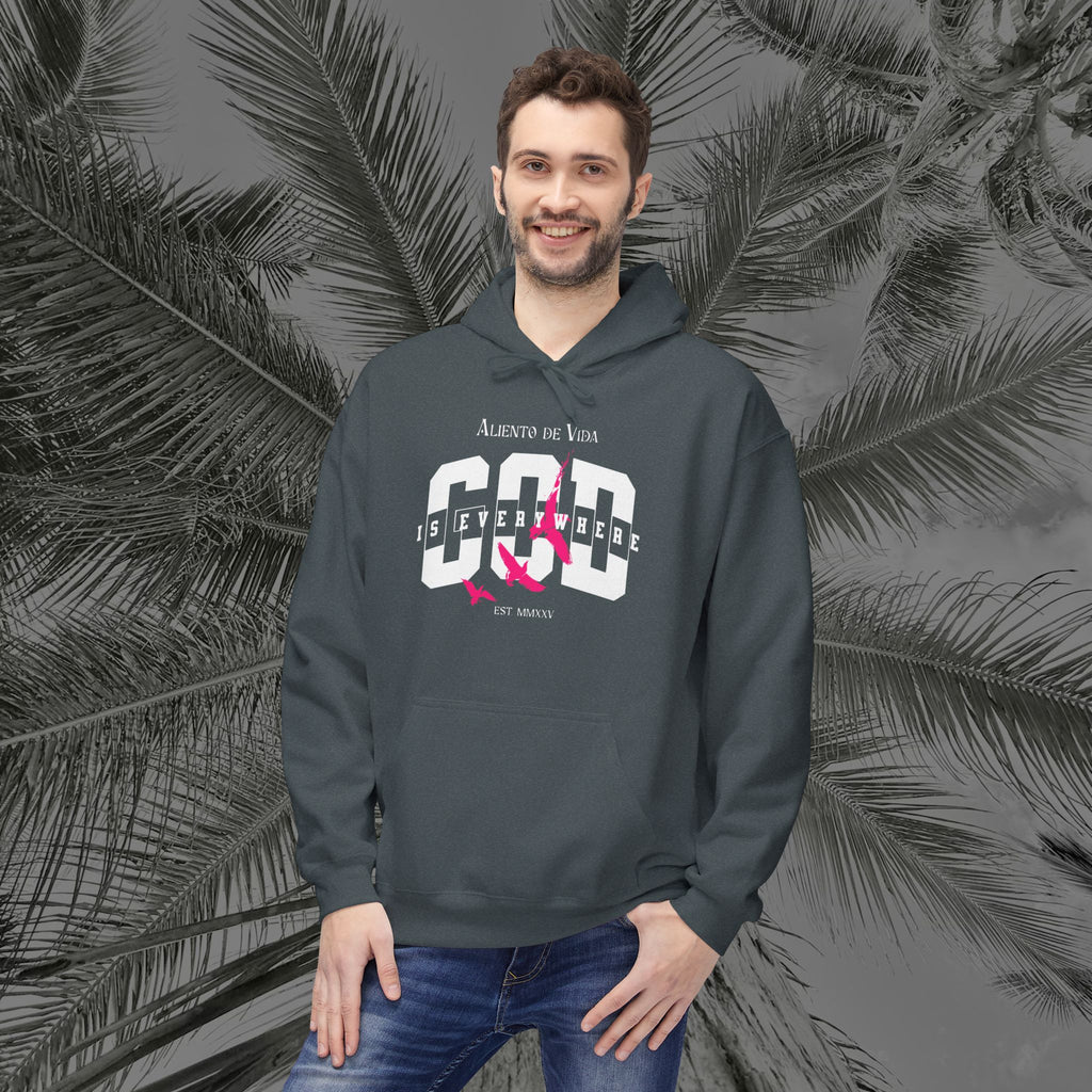 God Is Everywhere - (UNISEX) Midweight Fleece Hoodie - Aliento De Vida