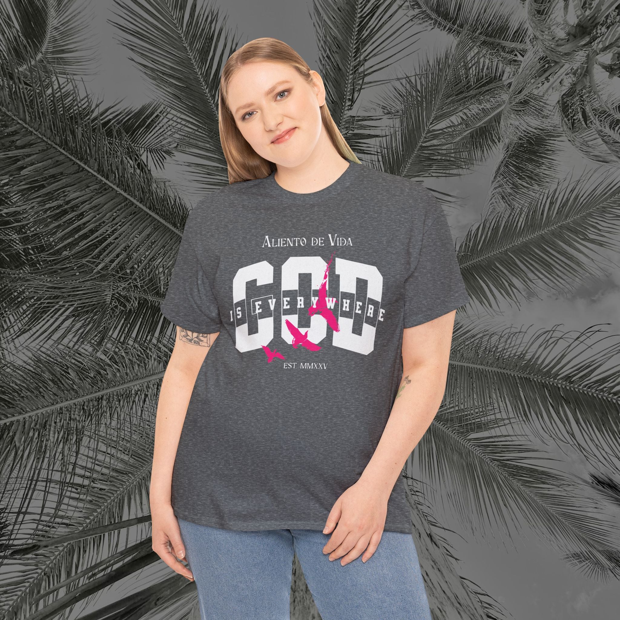 God Is Everywhere - (UNISEX) Heavy Cotton Tee - Aliento De Vida
