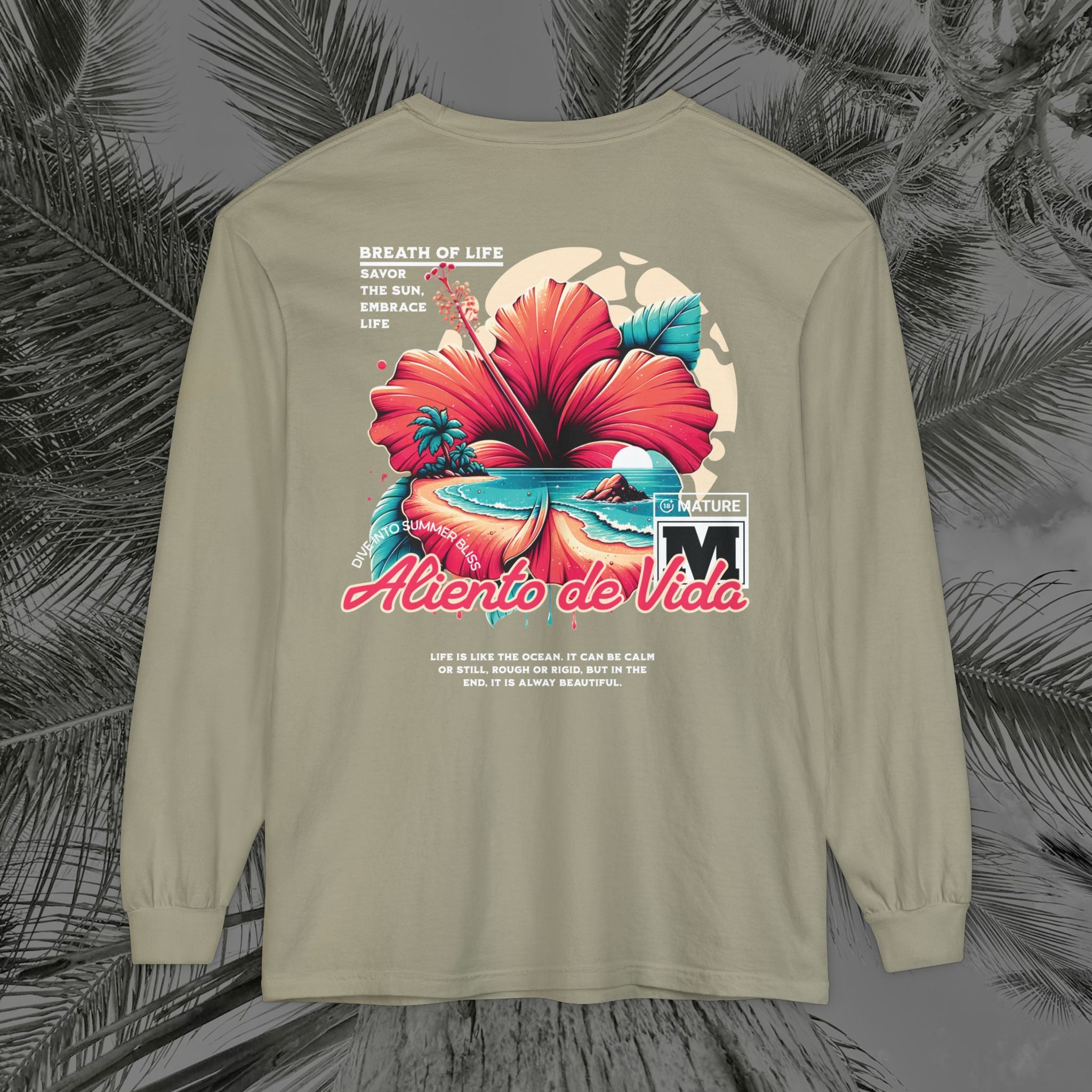 Breath Of Paradise - (UNISEX) Long Sleeve Shirt - Back Design - Aliento De Vida