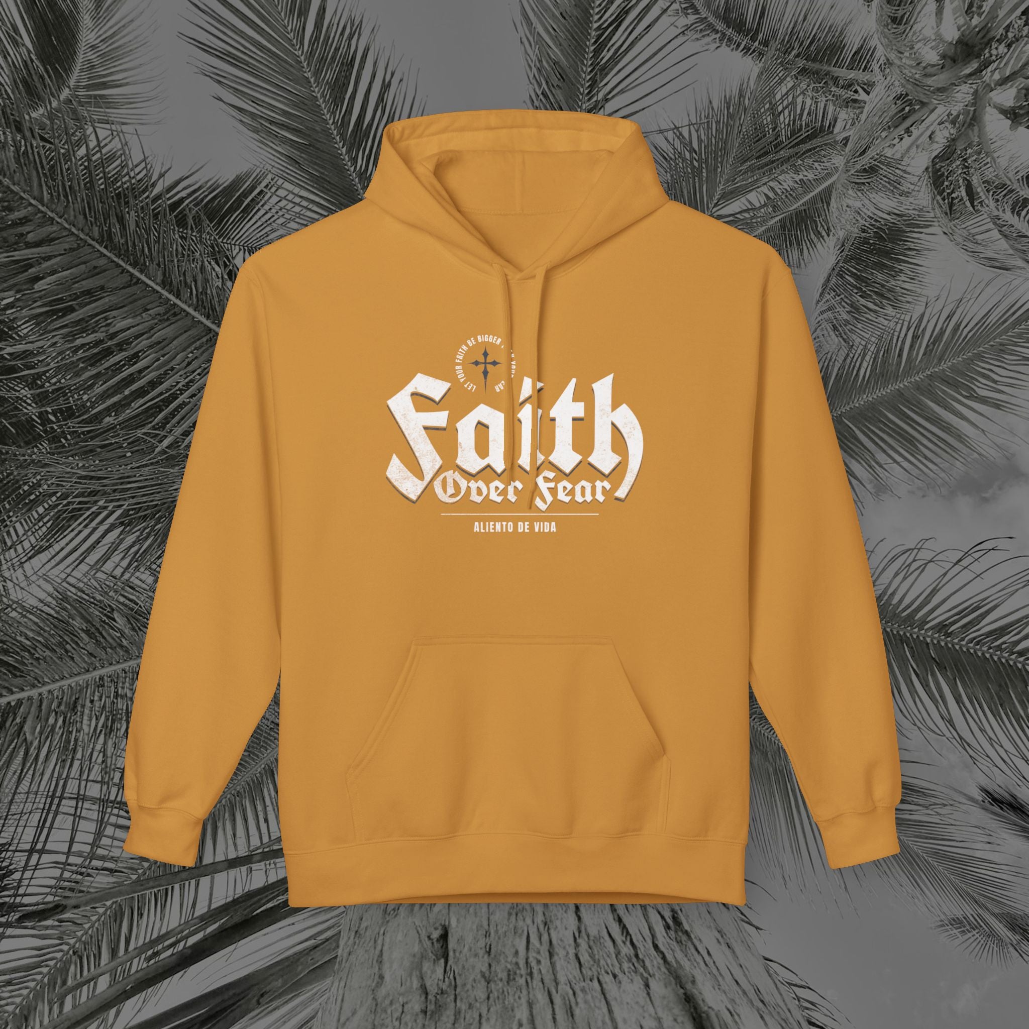 Faith Over Fear - (UNISEX) Midweight Fleece Hoodie - Aliento De Vida