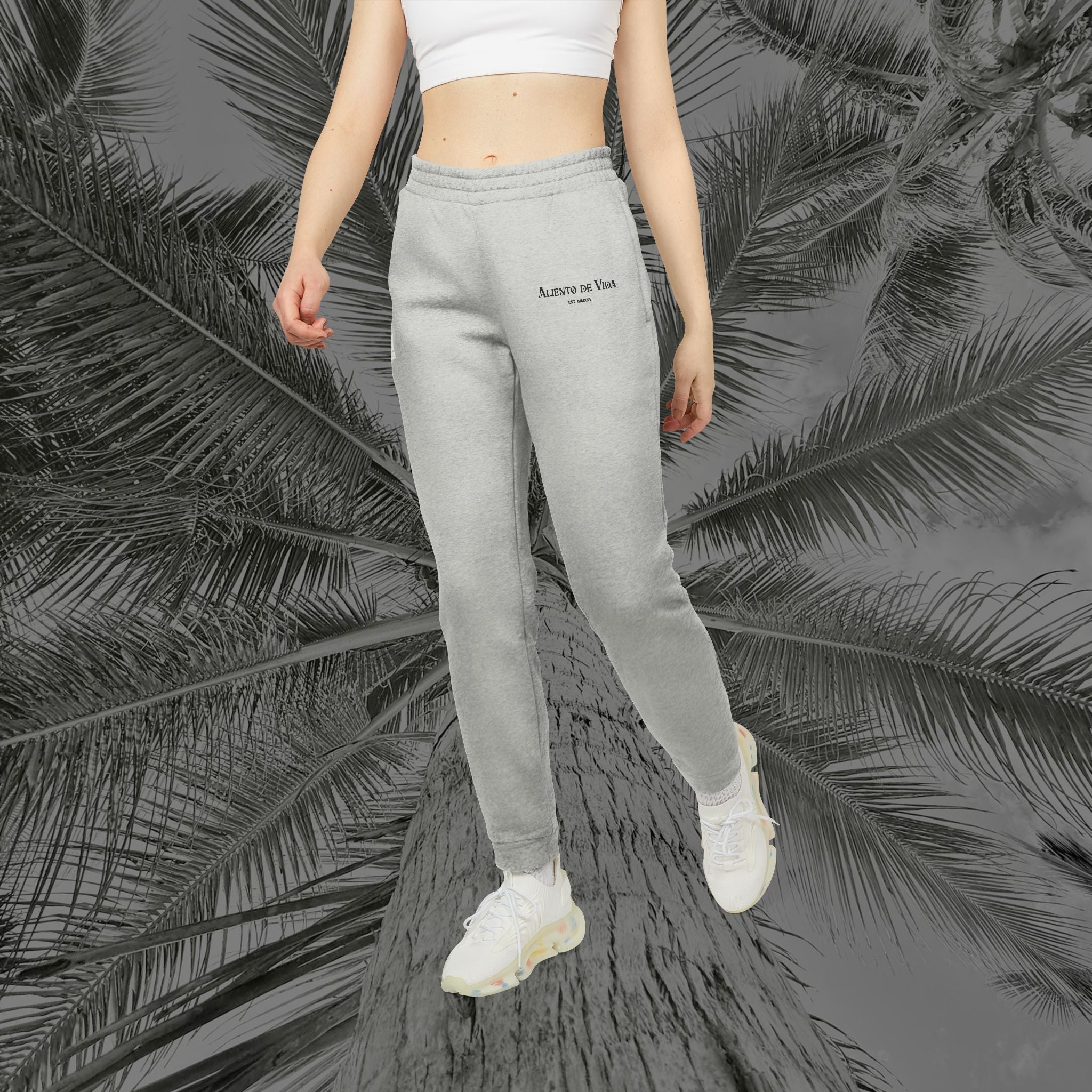 Aliento De Vida - (UNISEX) Adidas Fleece Joggers (Black Lettering)