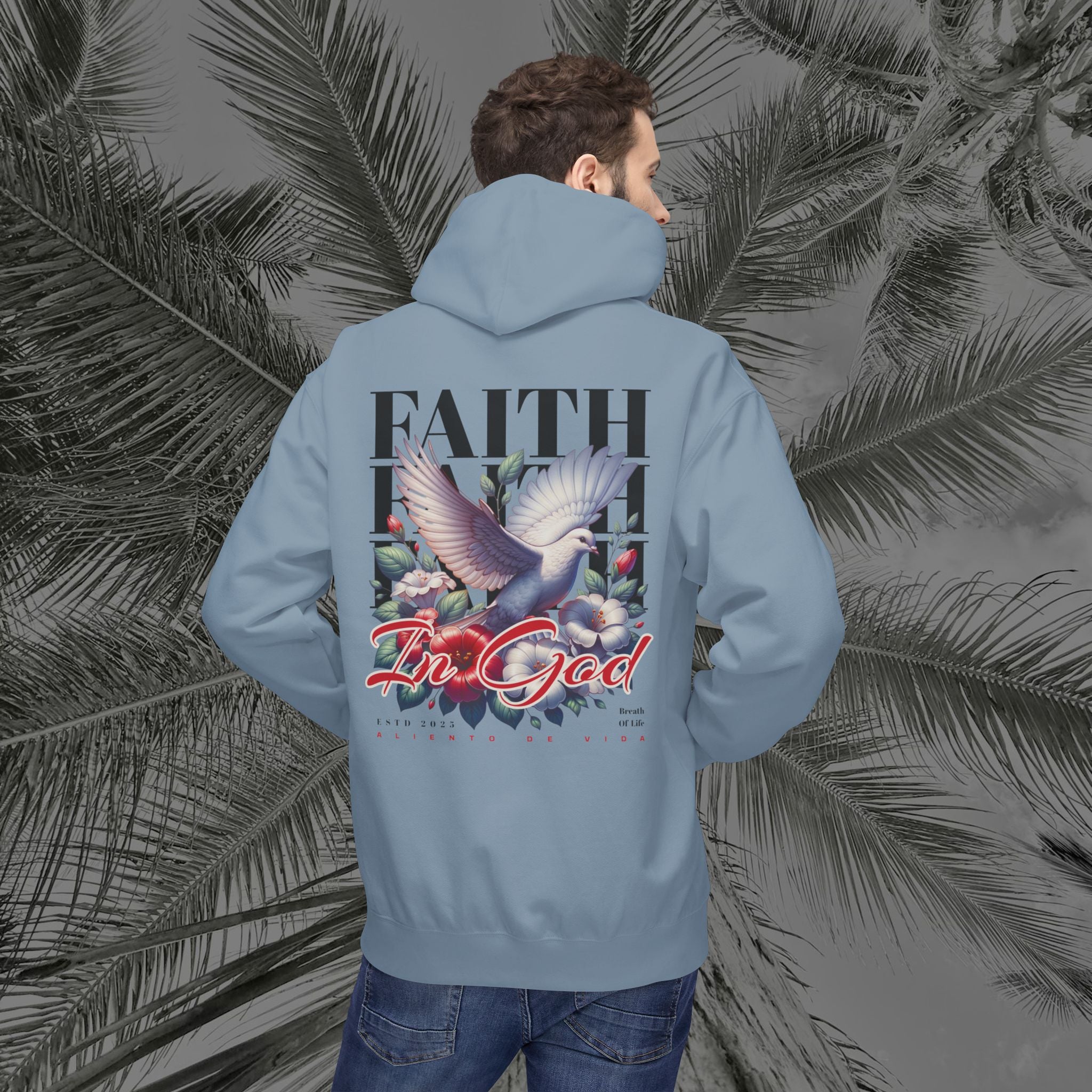 Wings of Grace - (UNISEX) Midweight Fleece Hoodie- Aliento De Vida