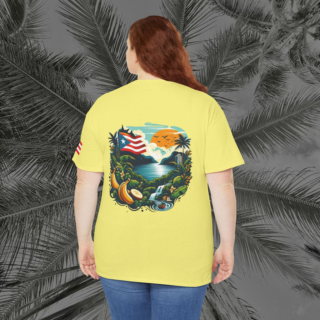 Borikén Sunrise - PR COLLECTION - (UNISEX) Heavy Cotton Tee - Aliento De Vida