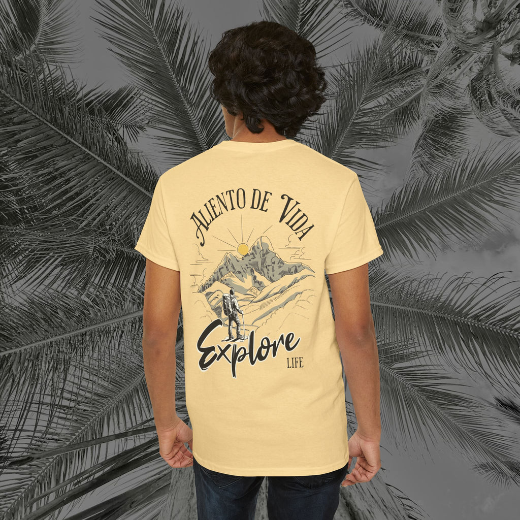 Climbing To New Heights - (UNISEX) Heavy Cotton T-Shirt - Aliento De Vida