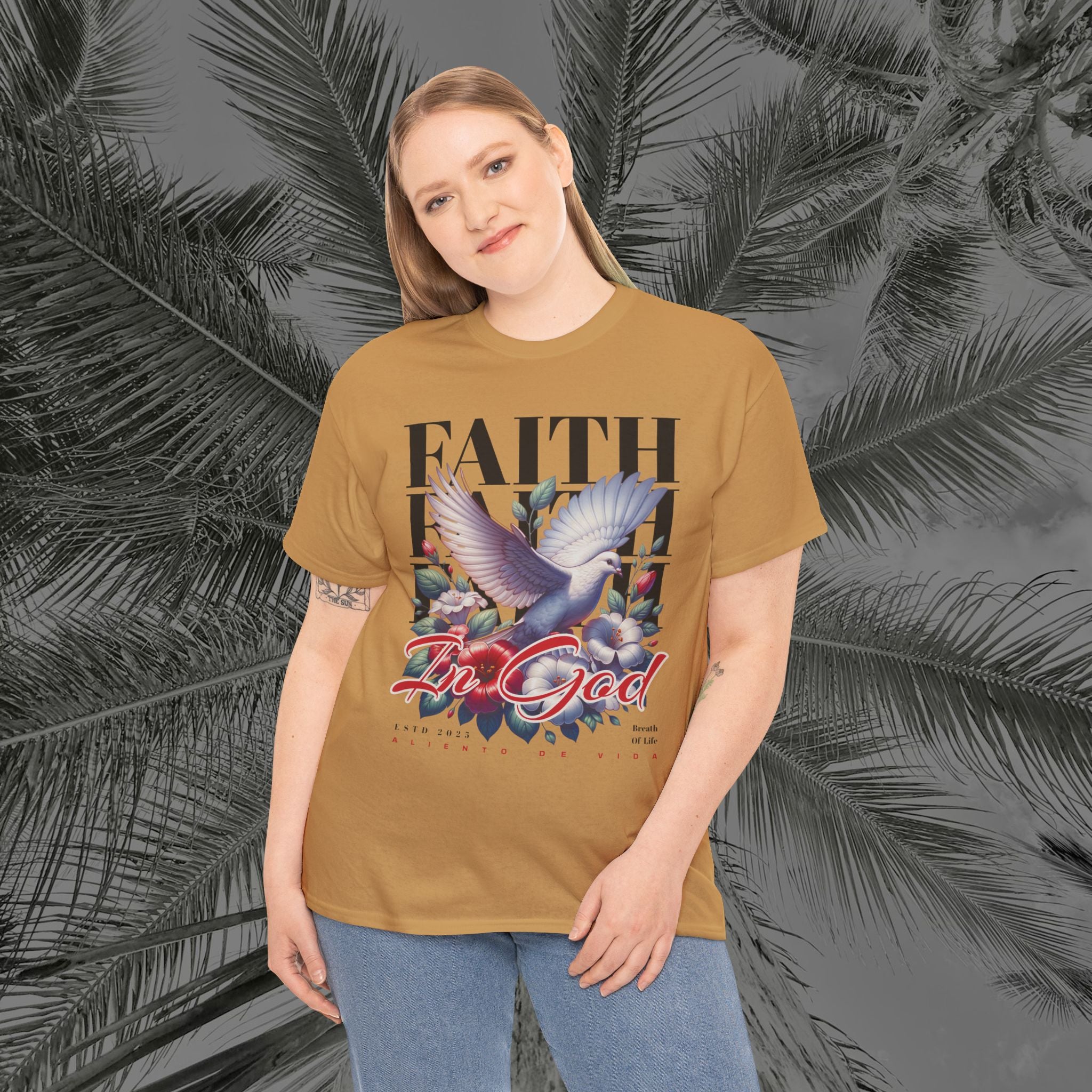 Wings of Grace - (UNISEX) Heavy Cotton Tee - Aliento De Vida