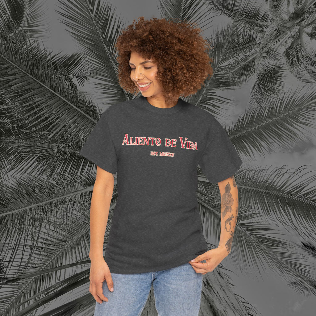 Breath Of Paradise - (UNISEX) Heavy Cotton T-Shirt - Back Design - Aliento De Vida