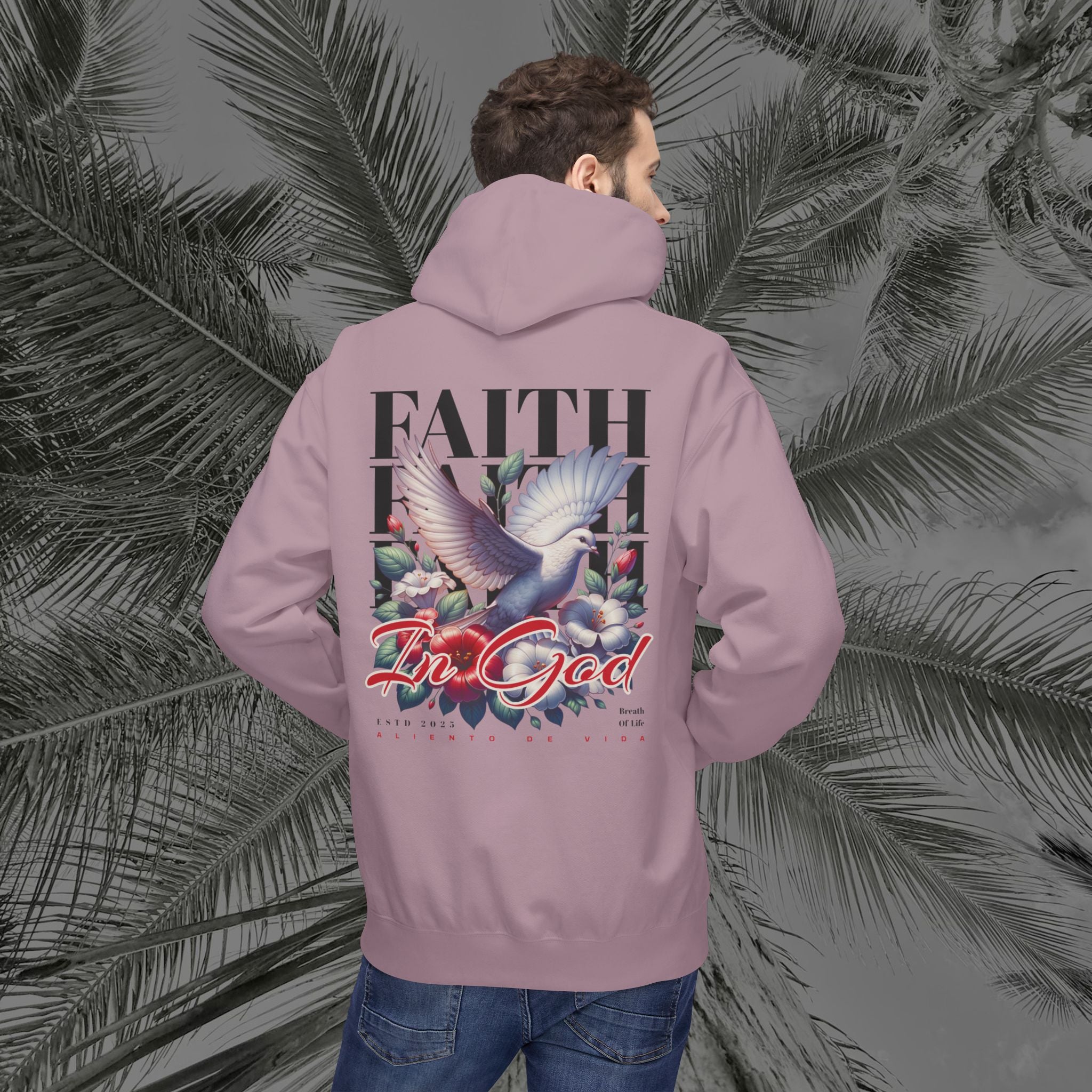 Wings of Grace - (UNISEX) Midweight Fleece Hoodie- Aliento De Vida