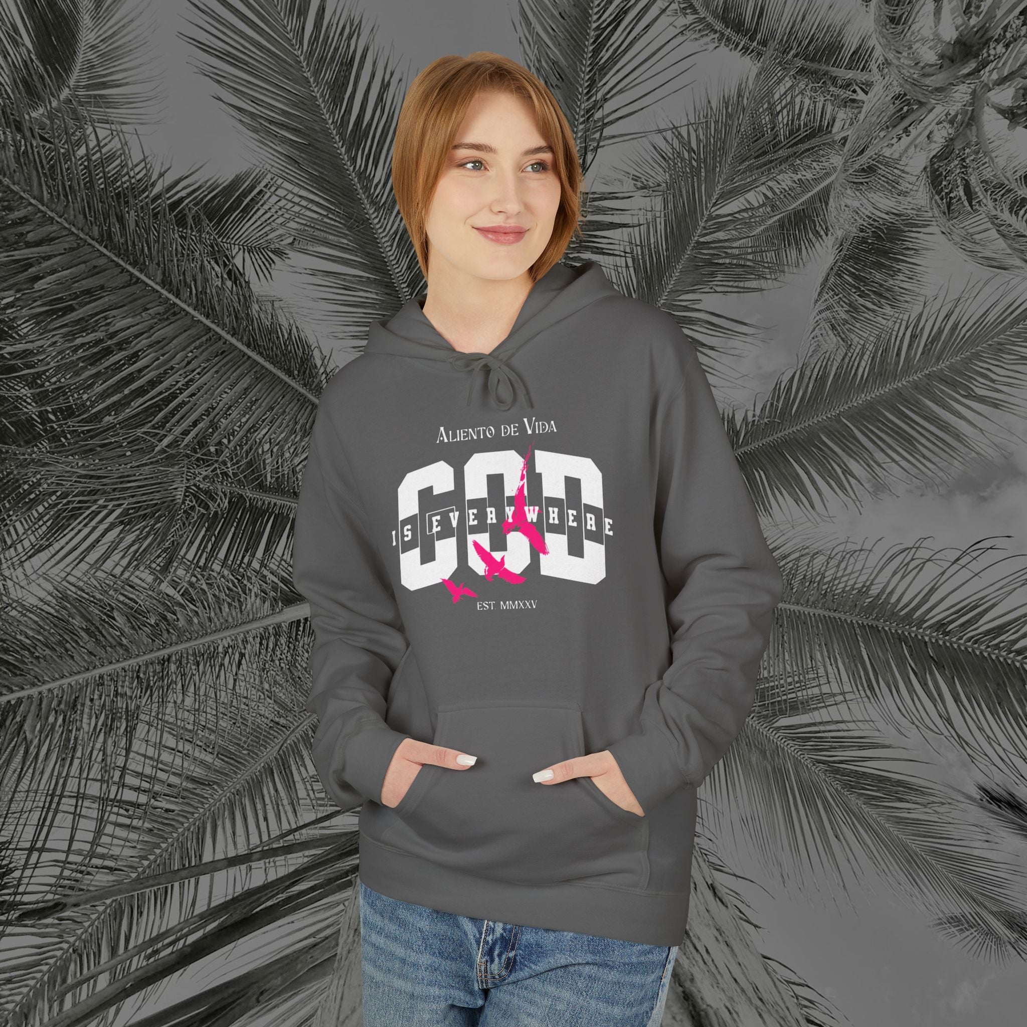 God Is Everywhere - (UNISEX) Midweight Fleece Hoodie - Aliento De Vida