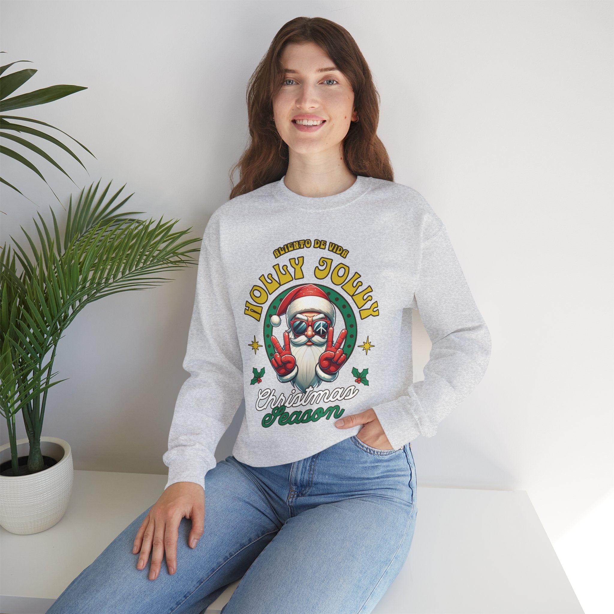 Peace Out, North Pole Edition - (UNSEX) Cozy Crewneck Sweatshirt – Aliento De Vida