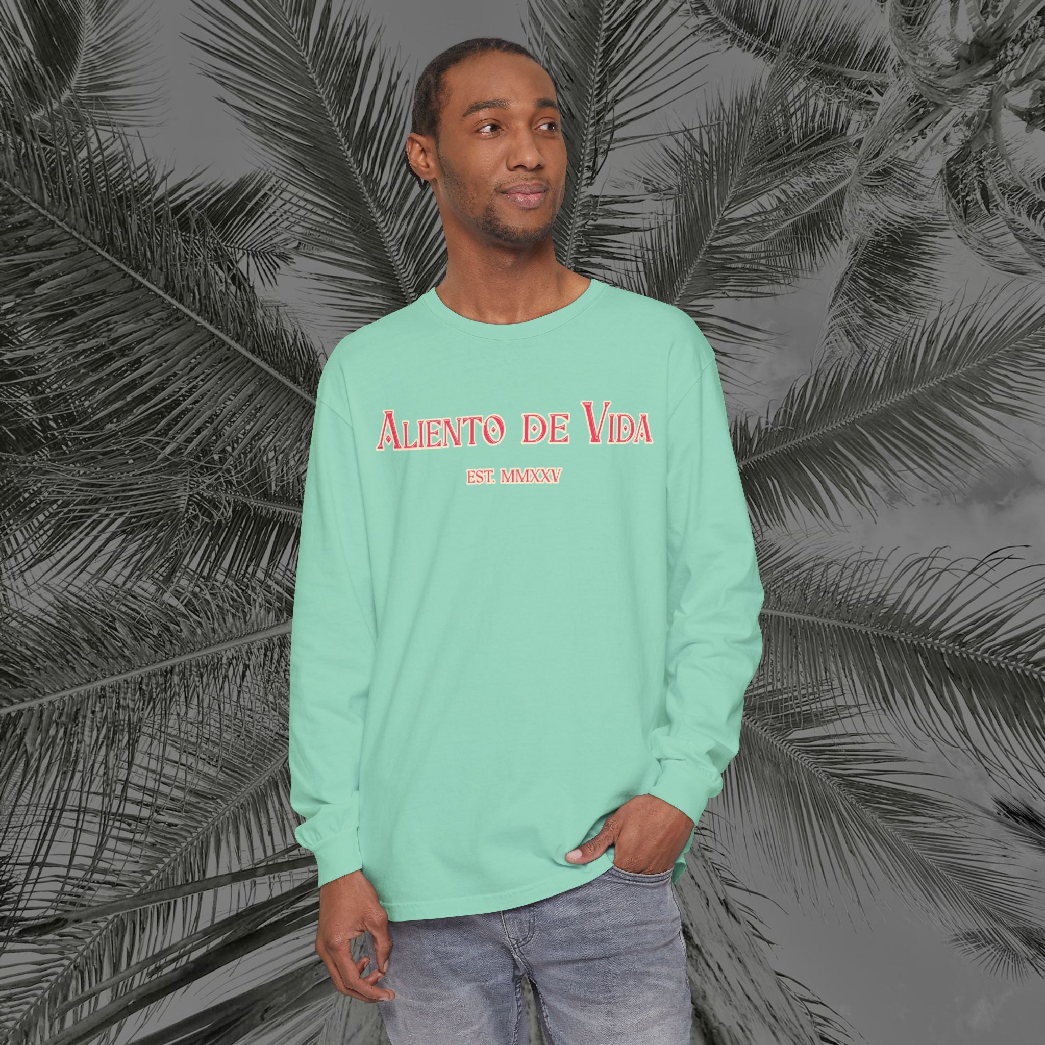 Breath Of Paradise - (UNISEX) Long Sleeve Shirt - Back Design - Aliento De Vida