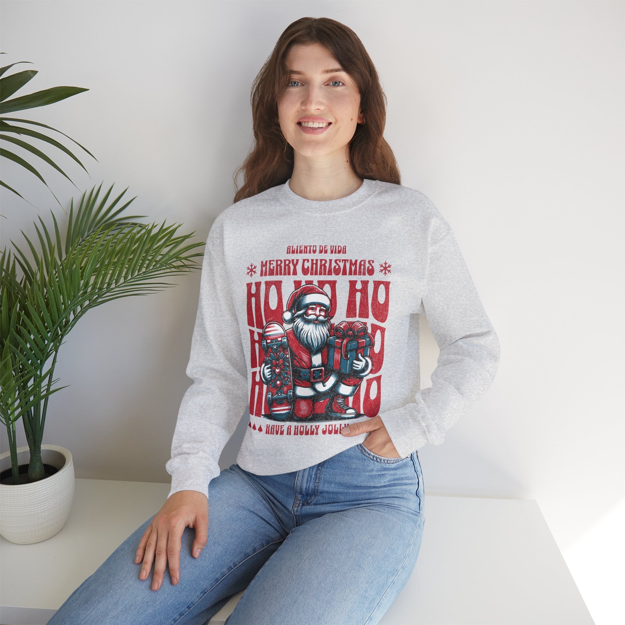 Naughty by Nature, Santa by Choice - (UNISEX) Cozy Crewneck Sweatshirt - Aliento De Vida