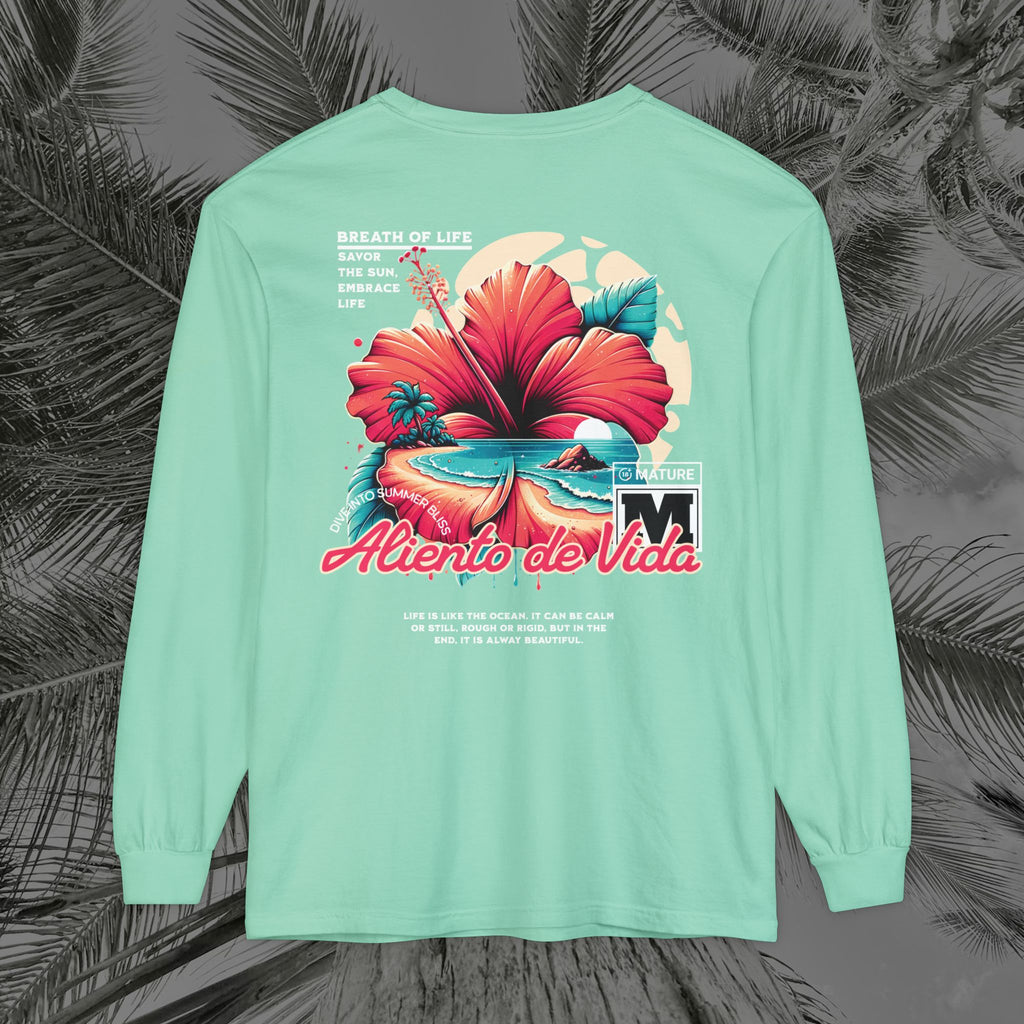 Breath Of Paradise - (UNISEX) Long Sleeve Shirt - Back Design - Aliento De Vida