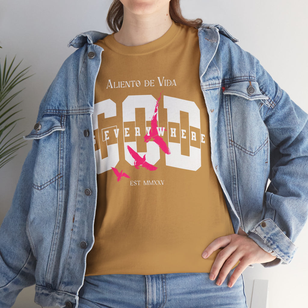 God Is Everywhere - (UNISEX) Heavy Cotton Tee - Aliento De Vida