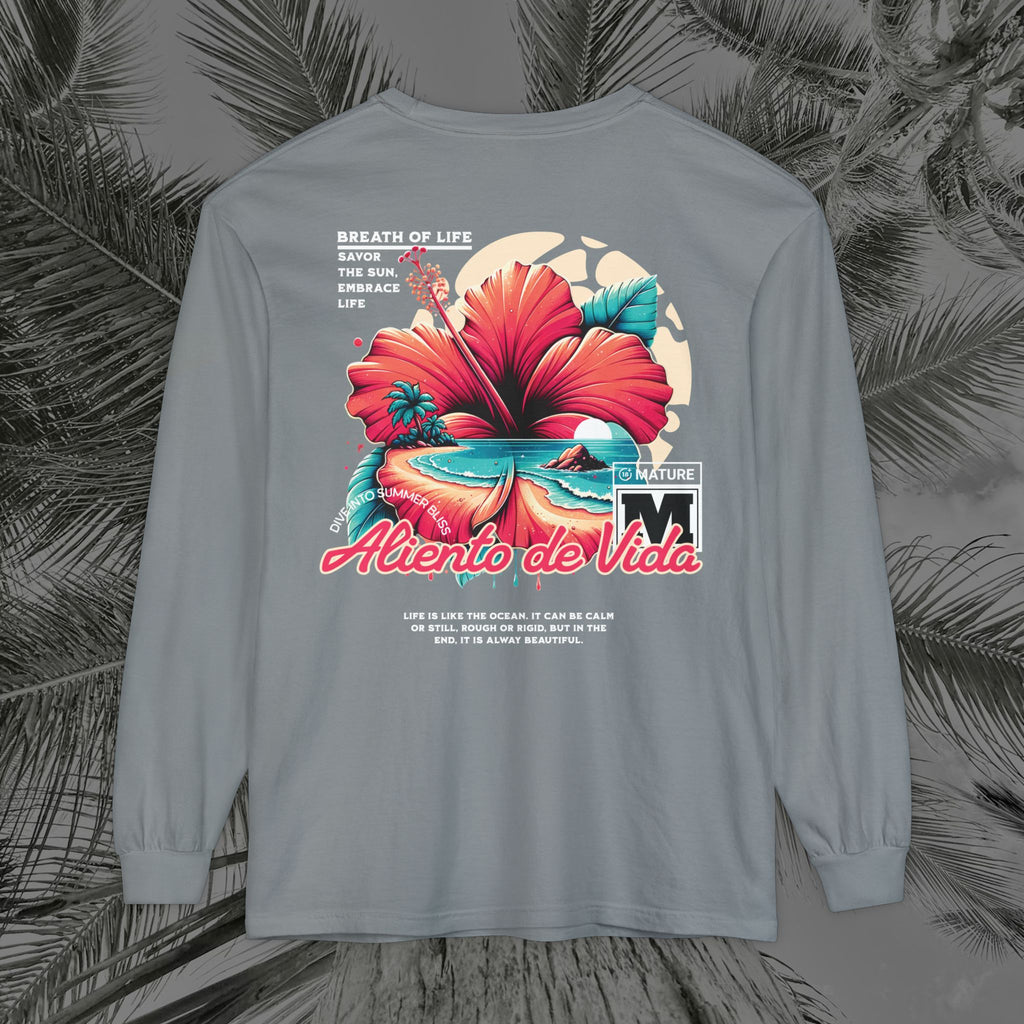 Breath Of Paradise - (UNISEX) Long Sleeve Shirt - Back Design - Aliento De Vida