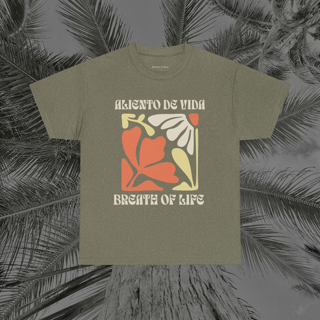 One Breath, Infinite Bloom - (UNISEX) Heavy Cotton T-Shirt - Aliento De Vida