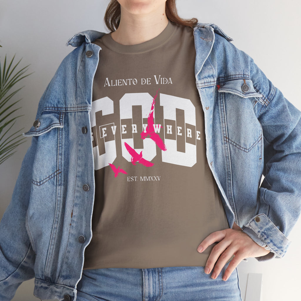 God Is Everywhere - (UNISEX) Heavy Cotton Tee - Aliento De Vida