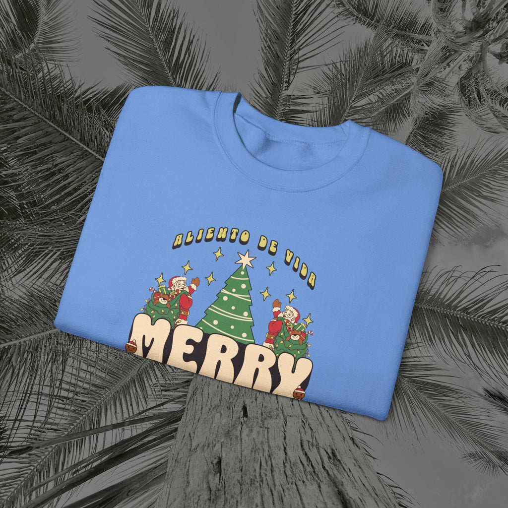 Retro Merry Magic- (UNISEX) Cozy Crewneck Sweatshirt - Aliento De Vida