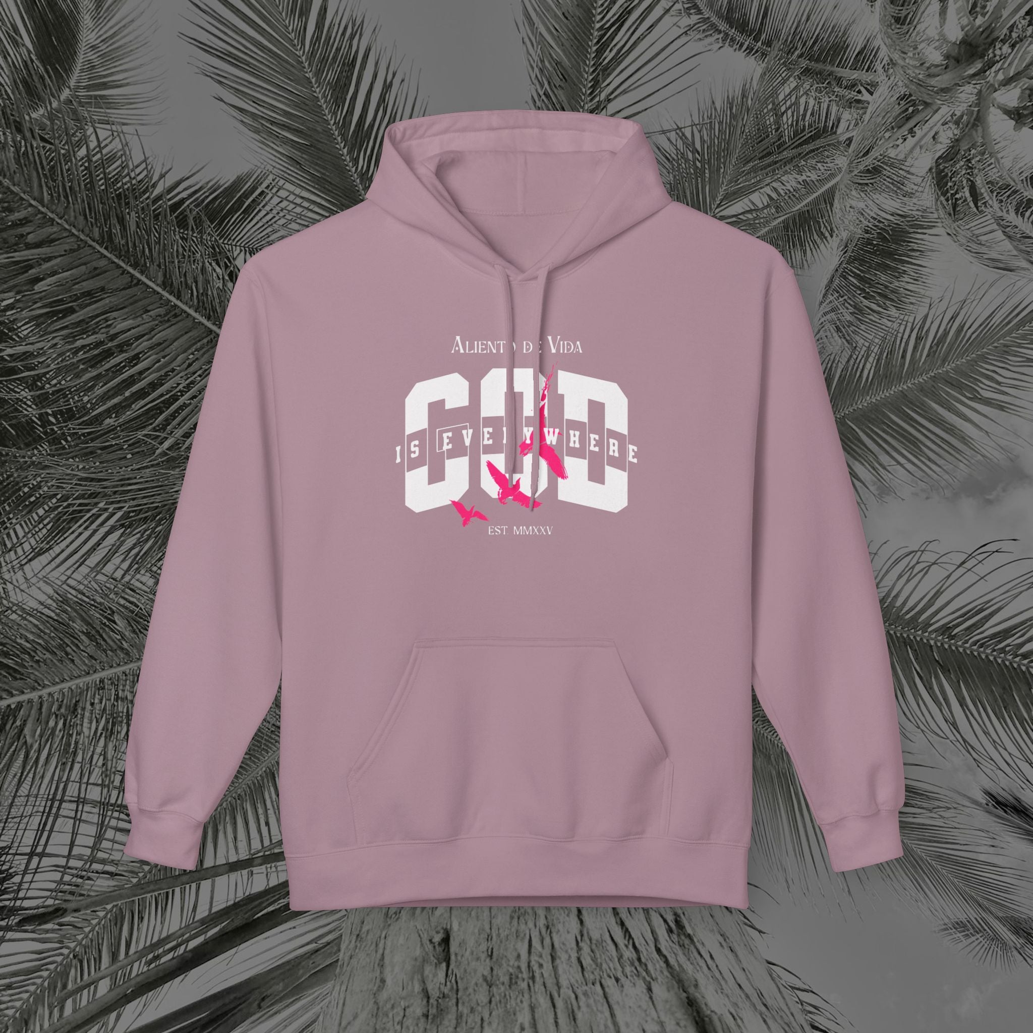 God Is Everywhere - (UNISEX) Midweight Fleece Hoodie - Aliento De Vida