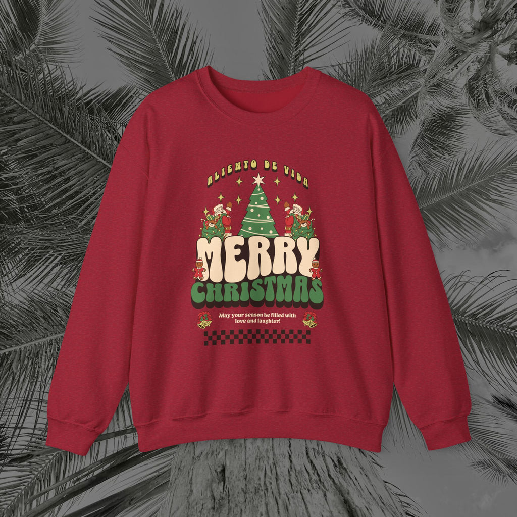Retro Merry Magic- (UNISEX) Cozy Crewneck Sweatshirt - Aliento De Vida