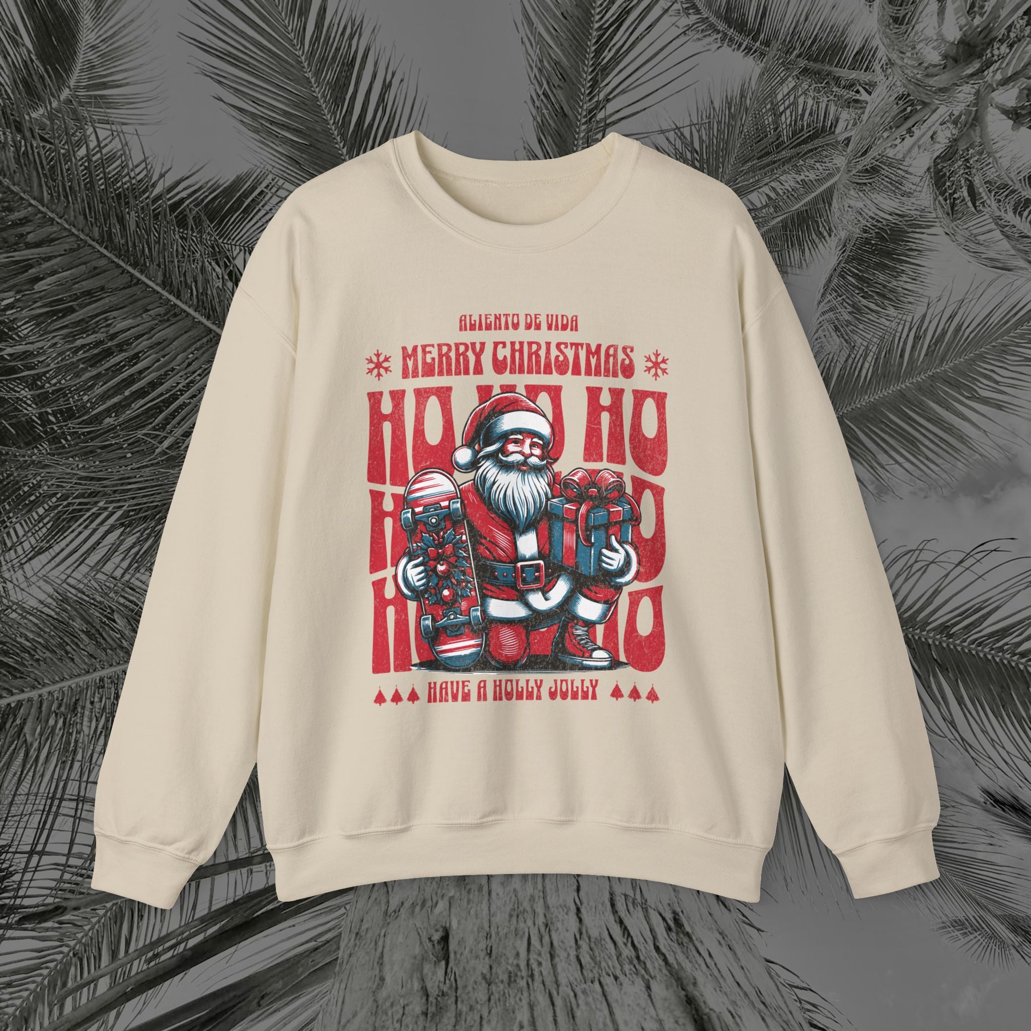 Naughty by Nature, Santa by Choice - (UNISEX) Cozy Crewneck Sweatshirt - Aliento De Vida