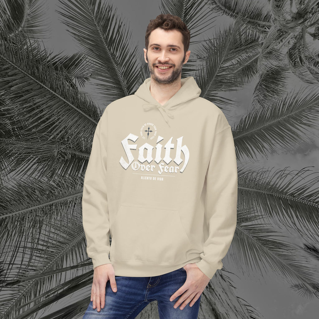 Faith Over Fear - (UNISEX) Midweight Fleece Hoodie - Aliento De Vida