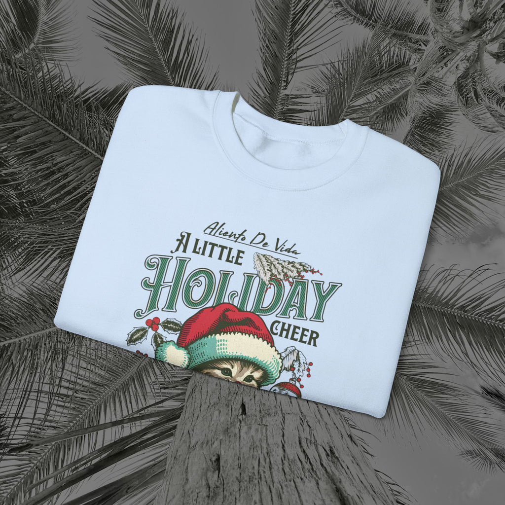 Merry Meowmas Cheer - (UNISEX) Cozy Crewneck Sweatshirt - Aliento De Vida