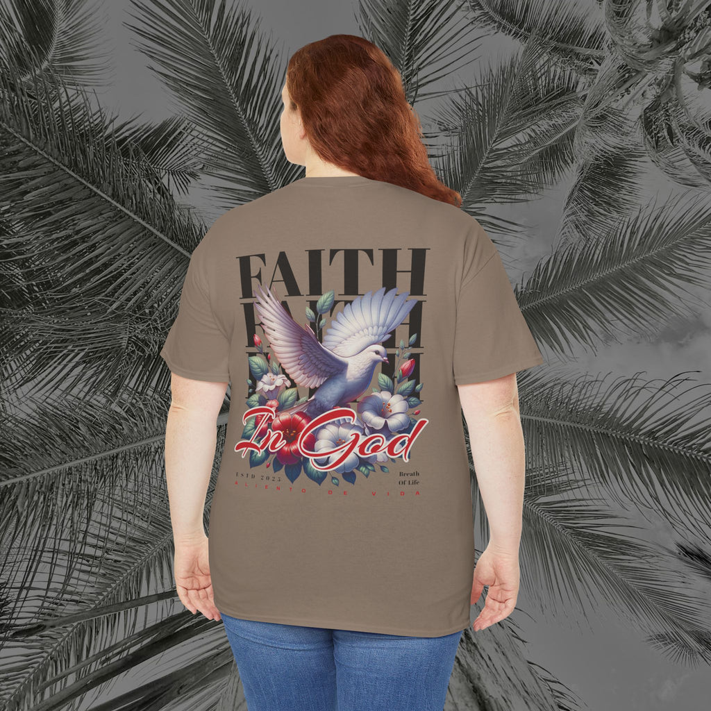 Wings of Grace - Back Design - Heavy Cotton Tee - Aliento De Vida