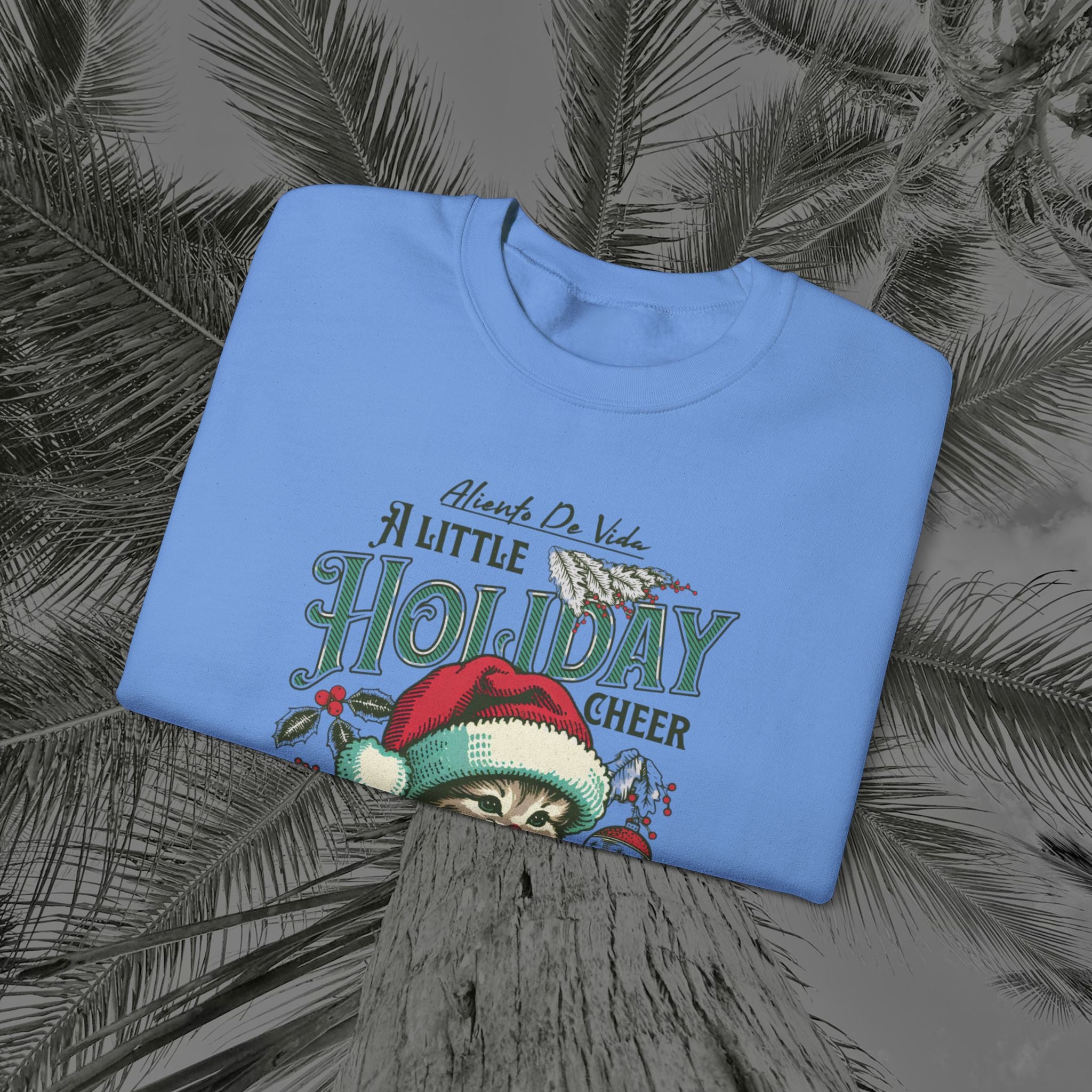 Merry Meowmas Cheer - (UNISEX) Cozy Crewneck Sweatshirt - Aliento De Vida