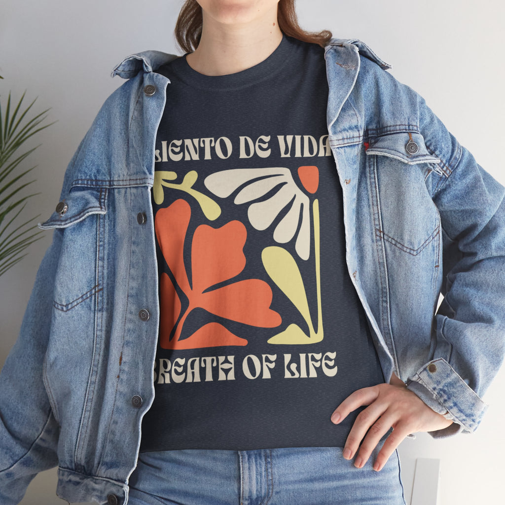 One Breath, Infinite Bloom - (UNISEX) Heavy Cotton T-Shirt - Aliento De Vida