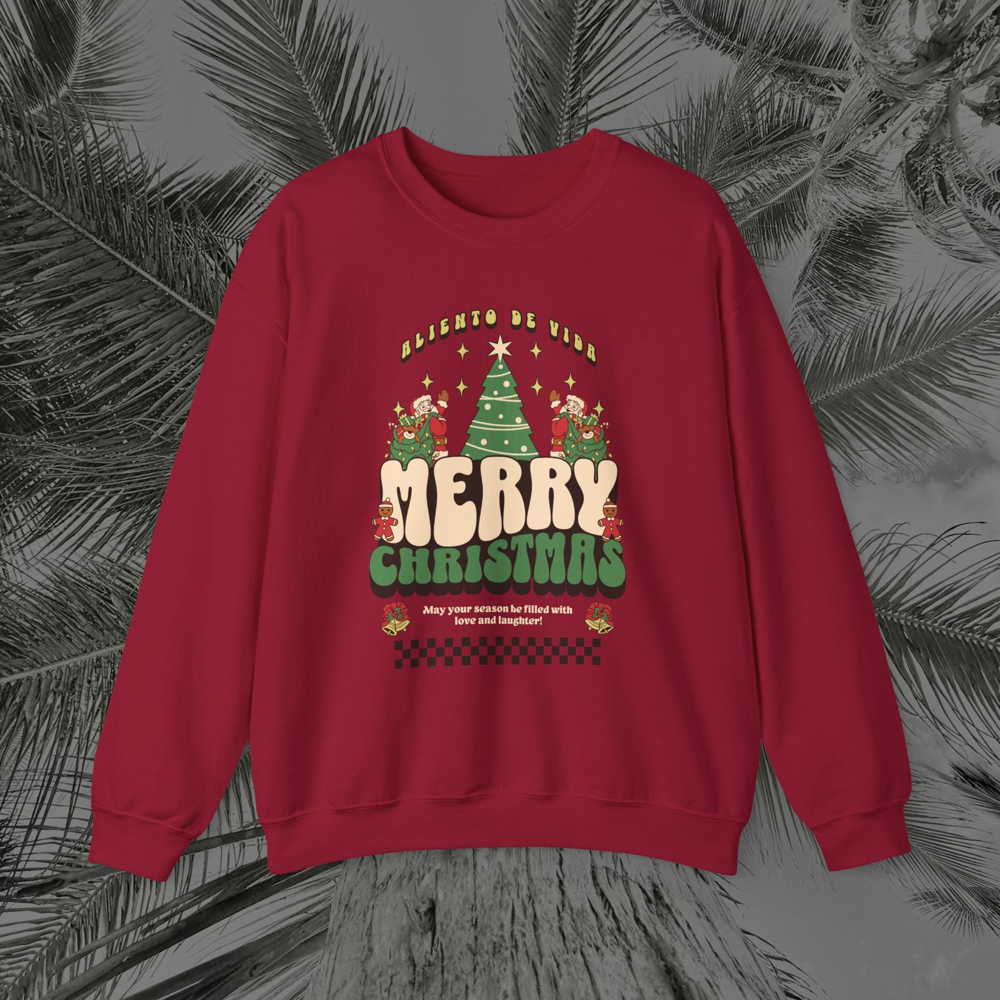 Retro Merry Magic- (UNISEX) Cozy Crewneck Sweatshirt - Aliento De Vida