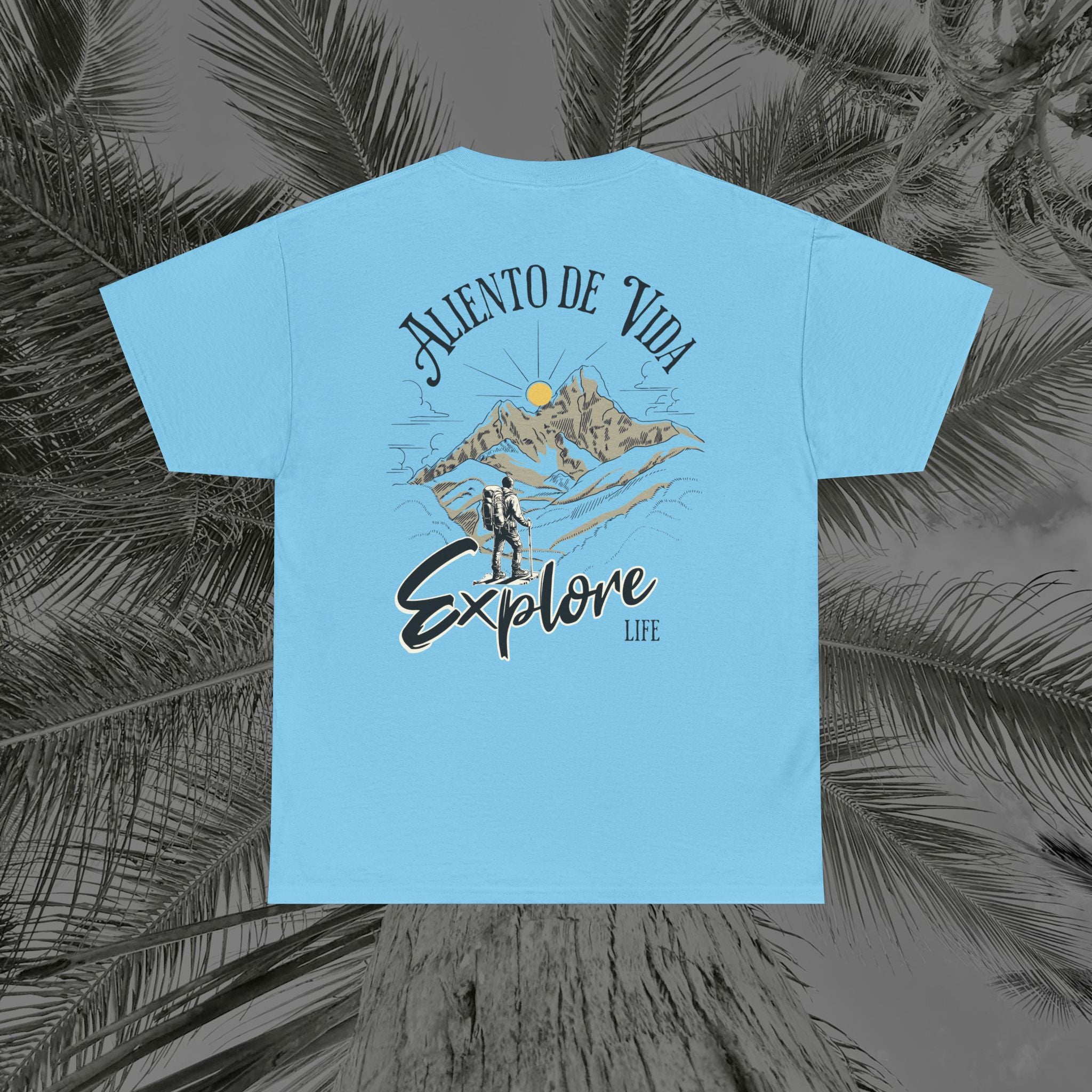 Climbing To New Heights - (UNISEX) Heavy Cotton T-Shirt - Aliento De Vida