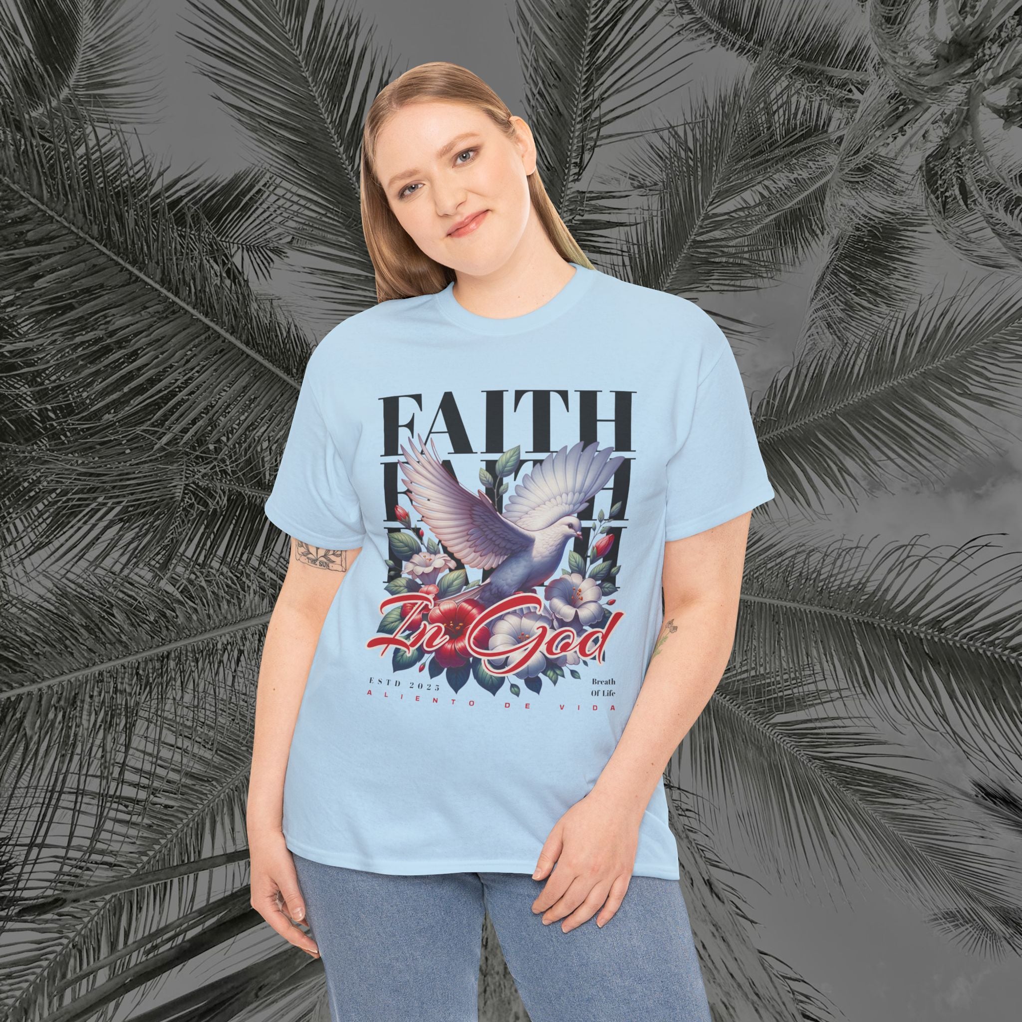 Wings of Grace - (UNISEX) Heavy Cotton Tee - Aliento De Vida