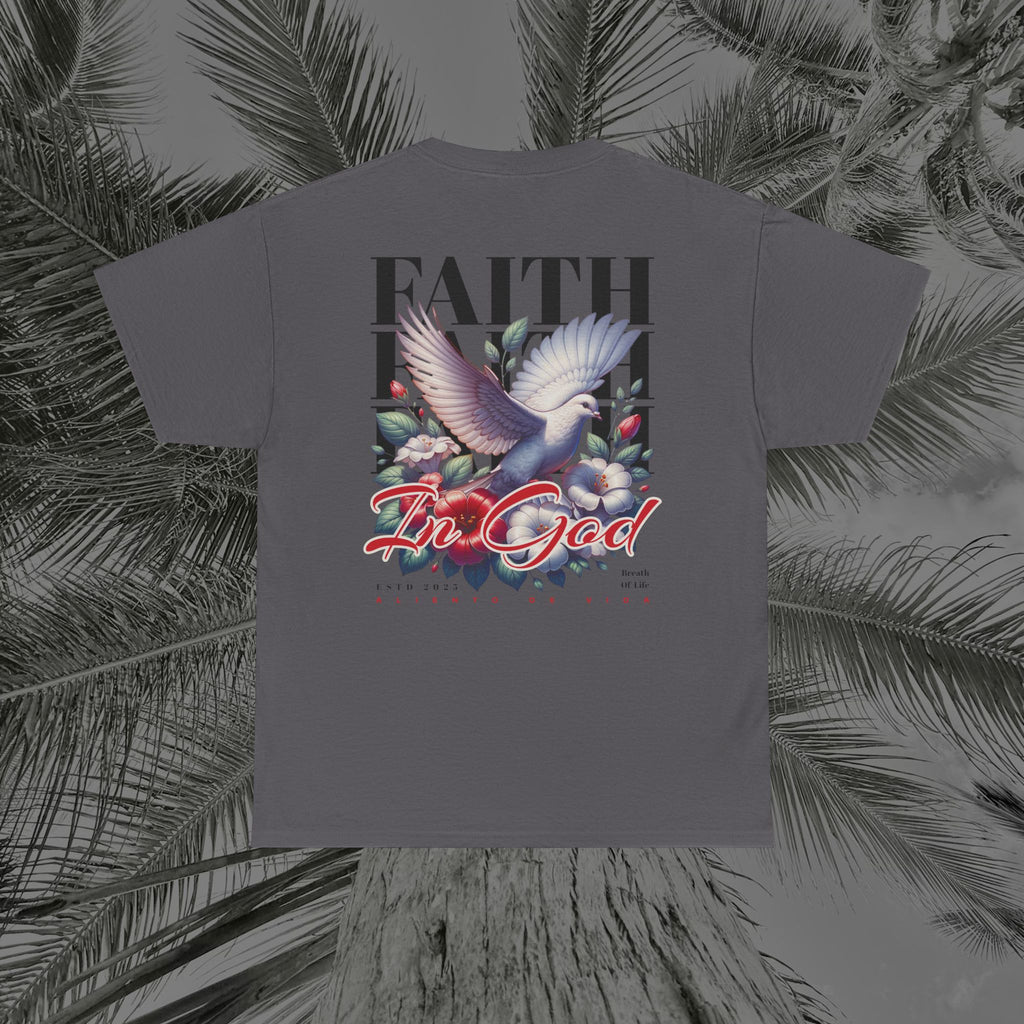 Wings of Grace - Back Design - Heavy Cotton Tee - Aliento De Vida