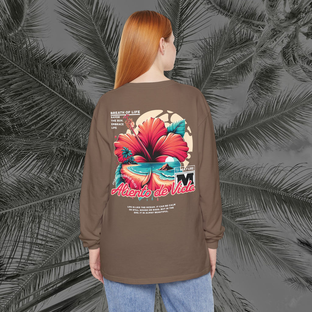 Breath Of Paradise - (UNISEX) Long Sleeve Shirt - Back Design - Aliento De Vida