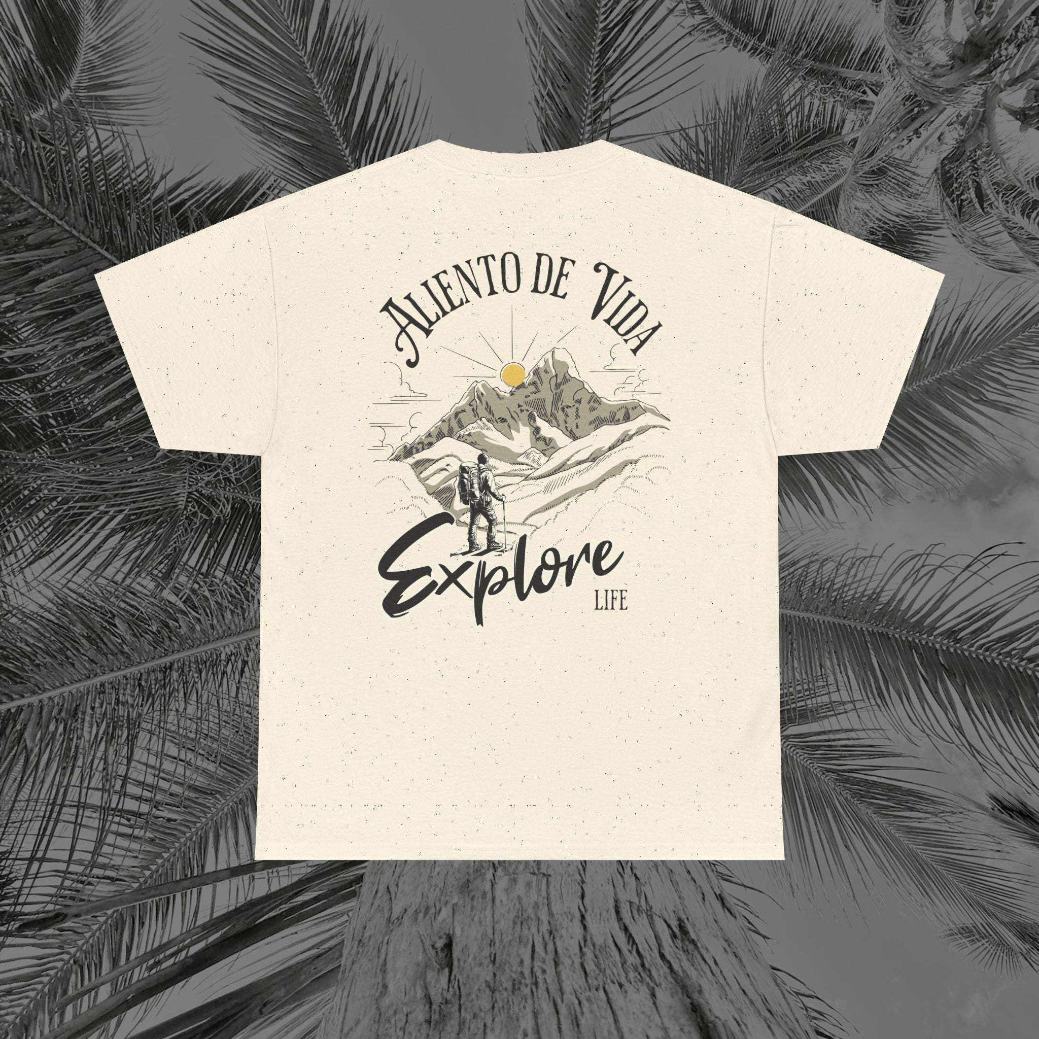 Climbing To New Heights - (UNISEX) Heavy Cotton T-Shirt - Aliento De Vida