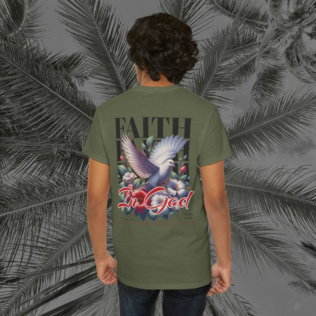 Wings of Grace - Back Design - Heavy Cotton Tee - Aliento De Vida