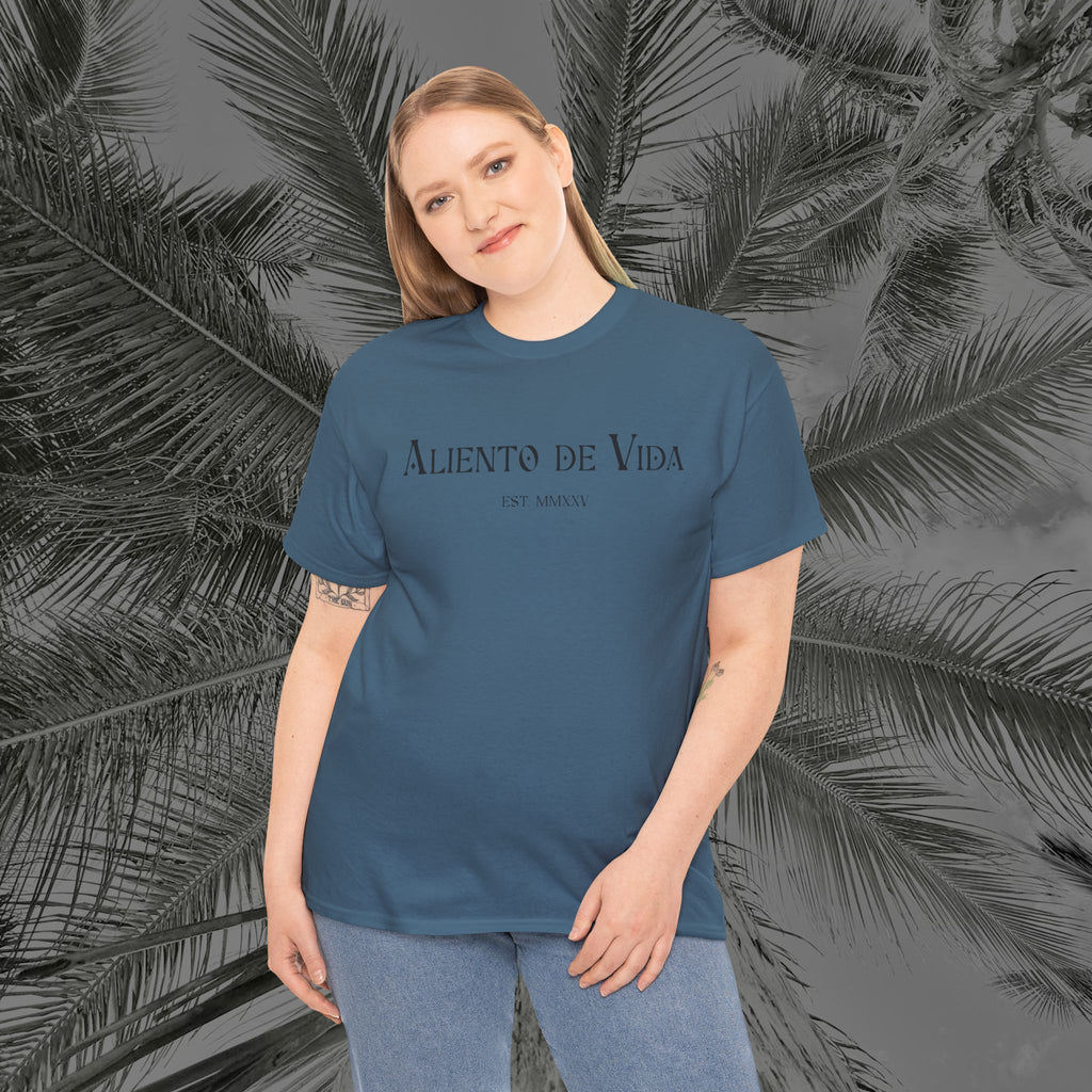 Wings of Grace - Back Design - Heavy Cotton Tee - Aliento De Vida