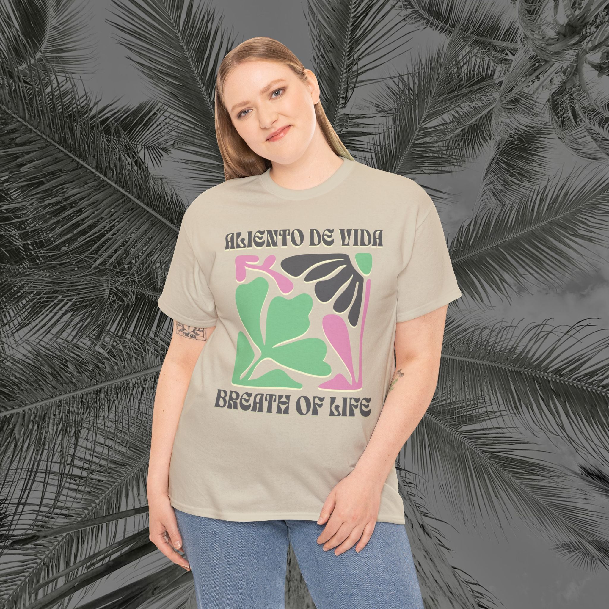 One Breath, Infinite Bloom #2 - (UNISEX) Heavy Cotton T-Shirt - Aliento De Vida