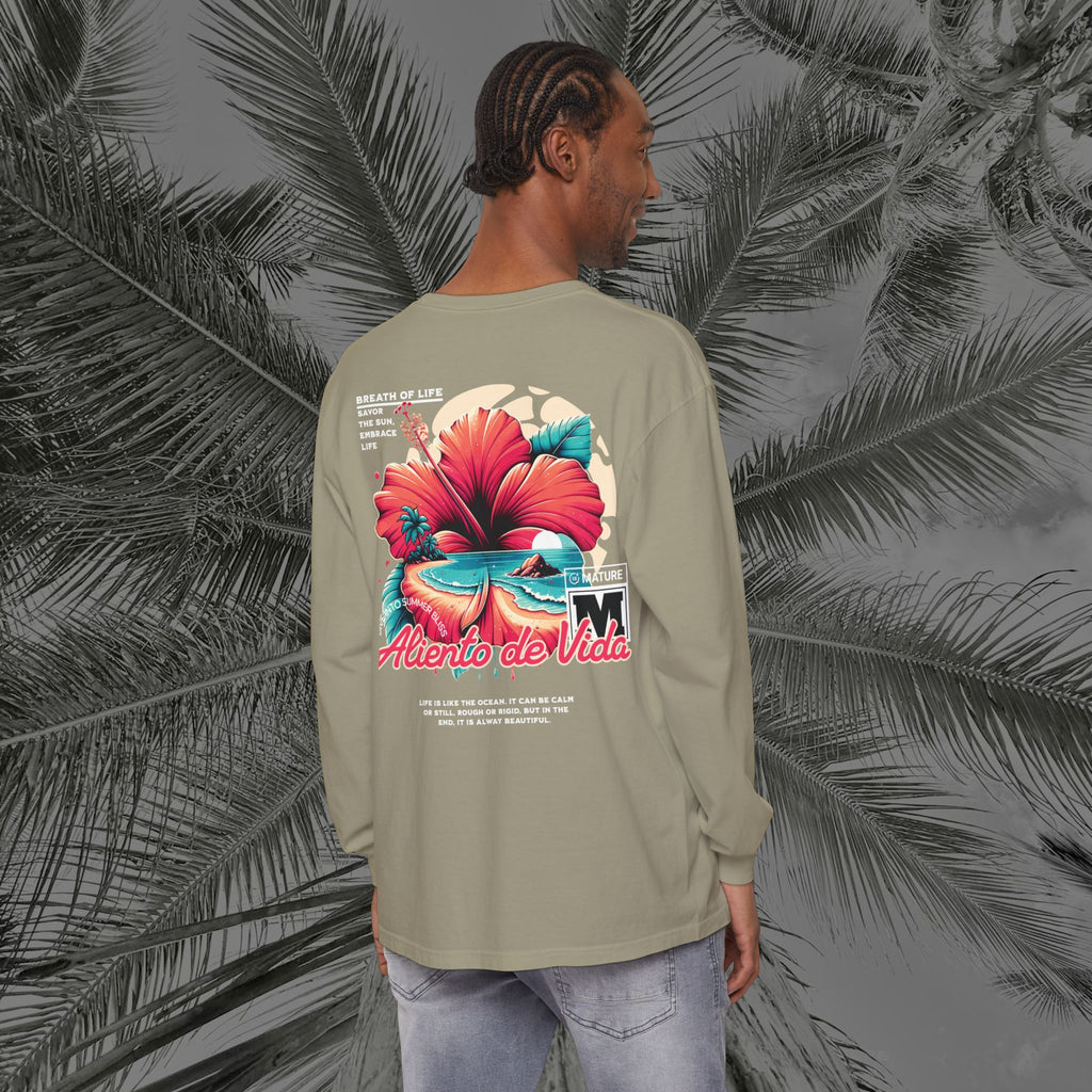 Breath Of Paradise - (UNISEX) Long Sleeve Shirt - Back Design - Aliento De Vida