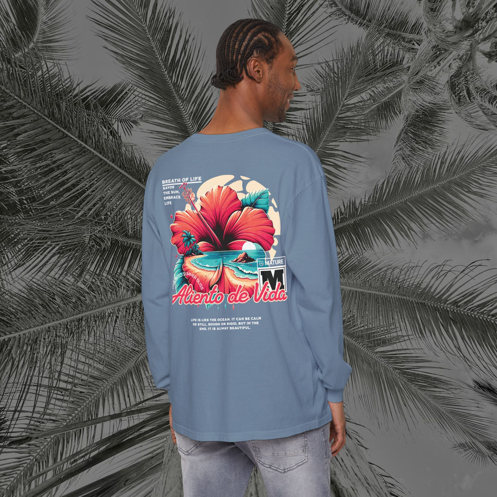 Breath Of Paradise - (UNISEX) Long Sleeve Shirt - Back Design - Aliento De Vida
