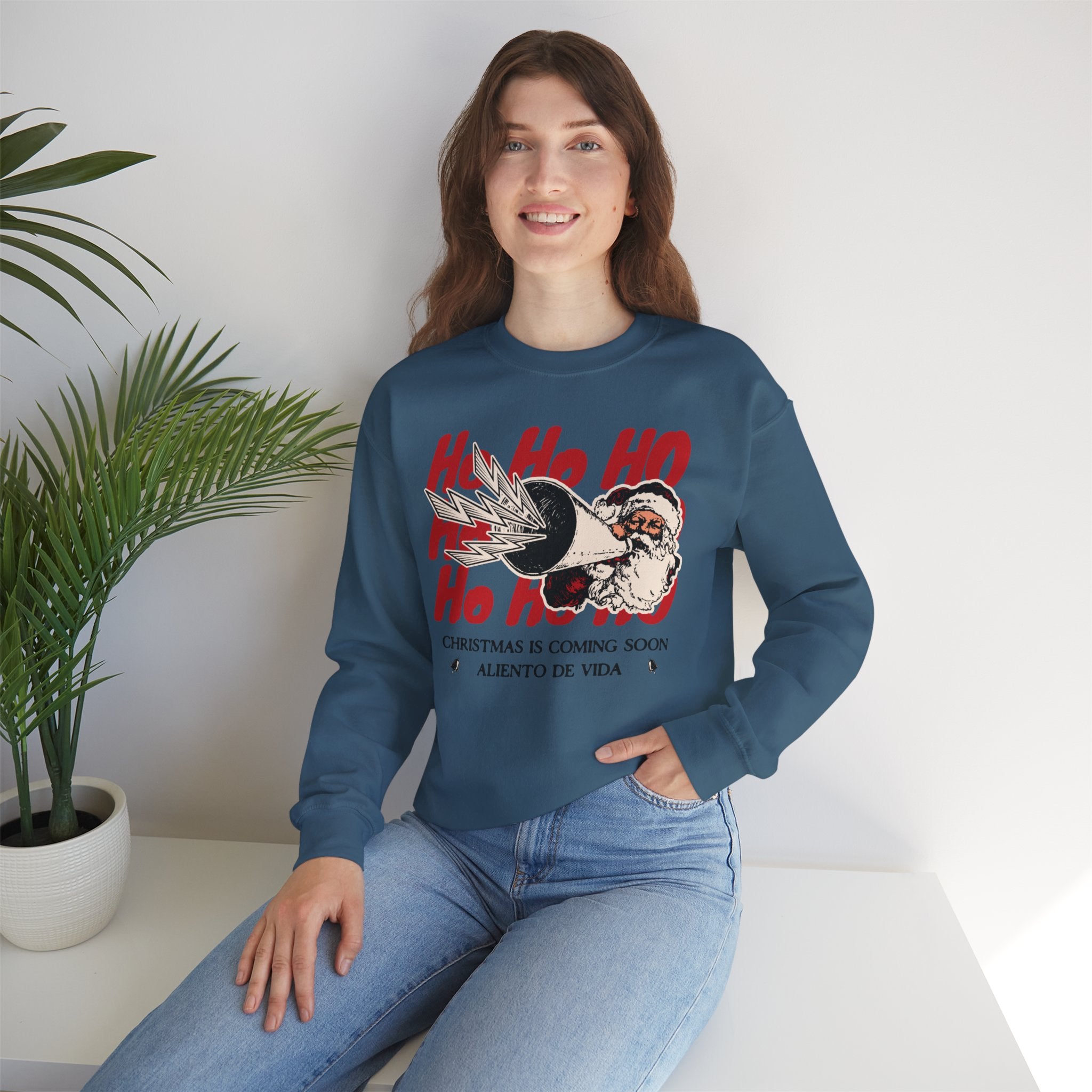 Ho Ho Ho’ Holiday Season - (UNISEX) Cozy Crewneck Sweatshirt - Aliento De Vida