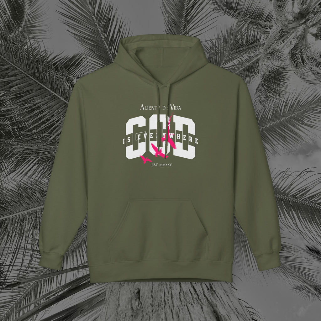 God Is Everywhere - (UNISEX) Midweight Fleece Hoodie - Aliento De Vida