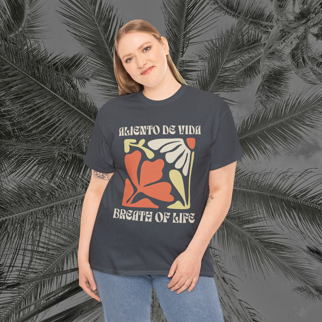 One Breath, Infinite Bloom - (UNISEX) Heavy Cotton T-Shirt - Aliento De Vida