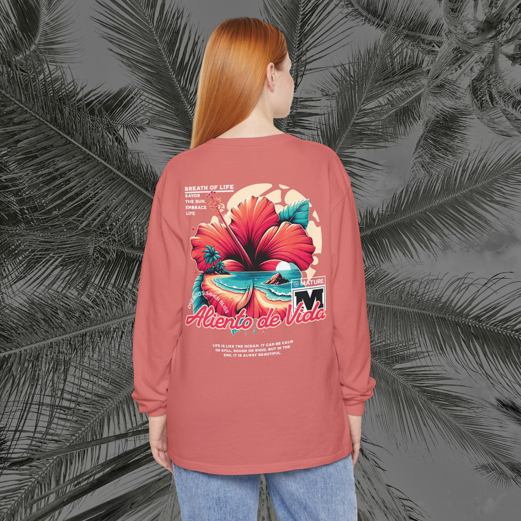 Breath Of Paradise - (UNISEX) Long Sleeve Shirt - Back Design - Aliento De Vida
